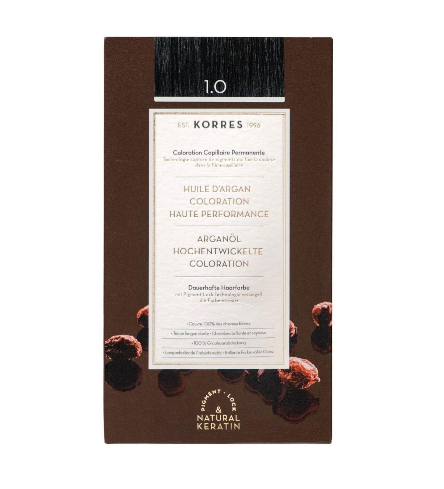 Correx Argan Oil Colorant - Ammonia-Free Black Hair Color (1.0) | 100% Gray Coverage & Vegan Formula for Long-Lasting Results - Buy Online on GoSupps.com