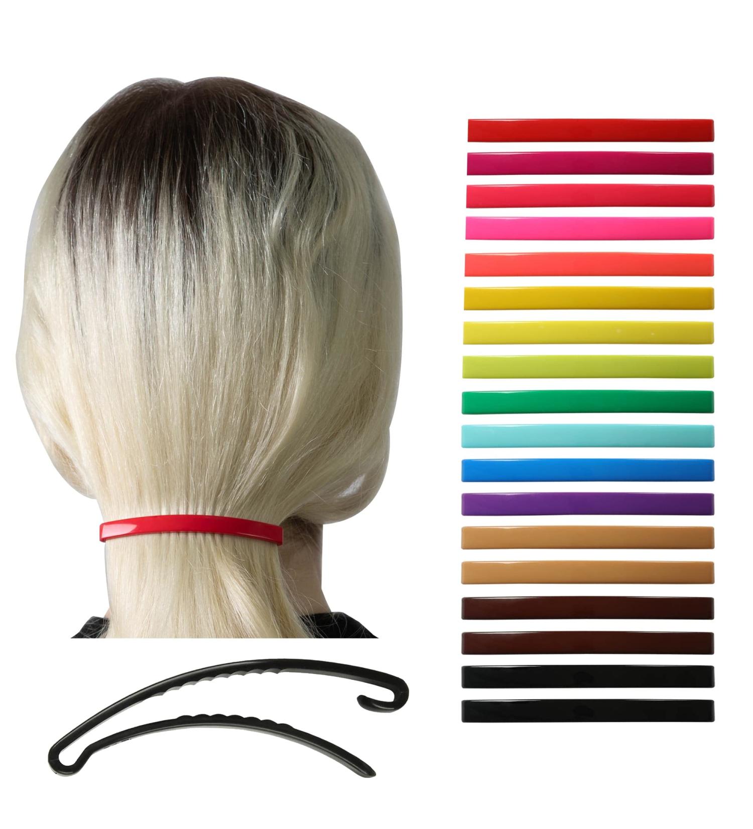 Aurora Large Plastic Dome Hair Barrettes Clips Set - 18 Colored Pieces for Thick Hair - Korean Styling Accessories for Girls & Women - Buy Online on GoSupps.com