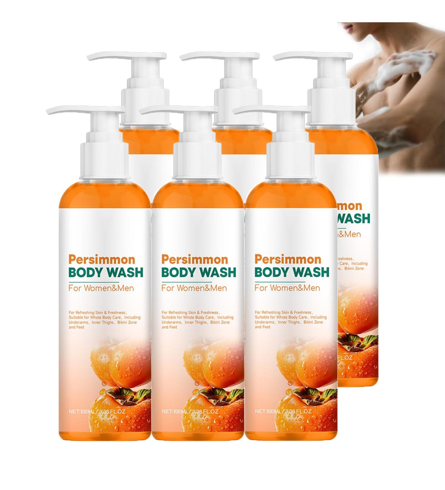  ZLHHRZJX Persimmon Body Odor Eliminator Shower Gel Persimmon Cleansing Gel for Unpleasant Odors Leg Wash Lotion for Men and Women Moisturizing Gentle and Non-Drying Lotion (6 - Buy Online on GoSupps.com