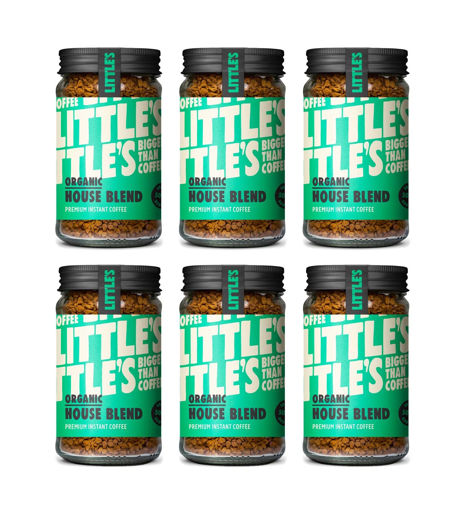 Little's Organic House Blend Instant Coffee Small 50g - Pack of 6