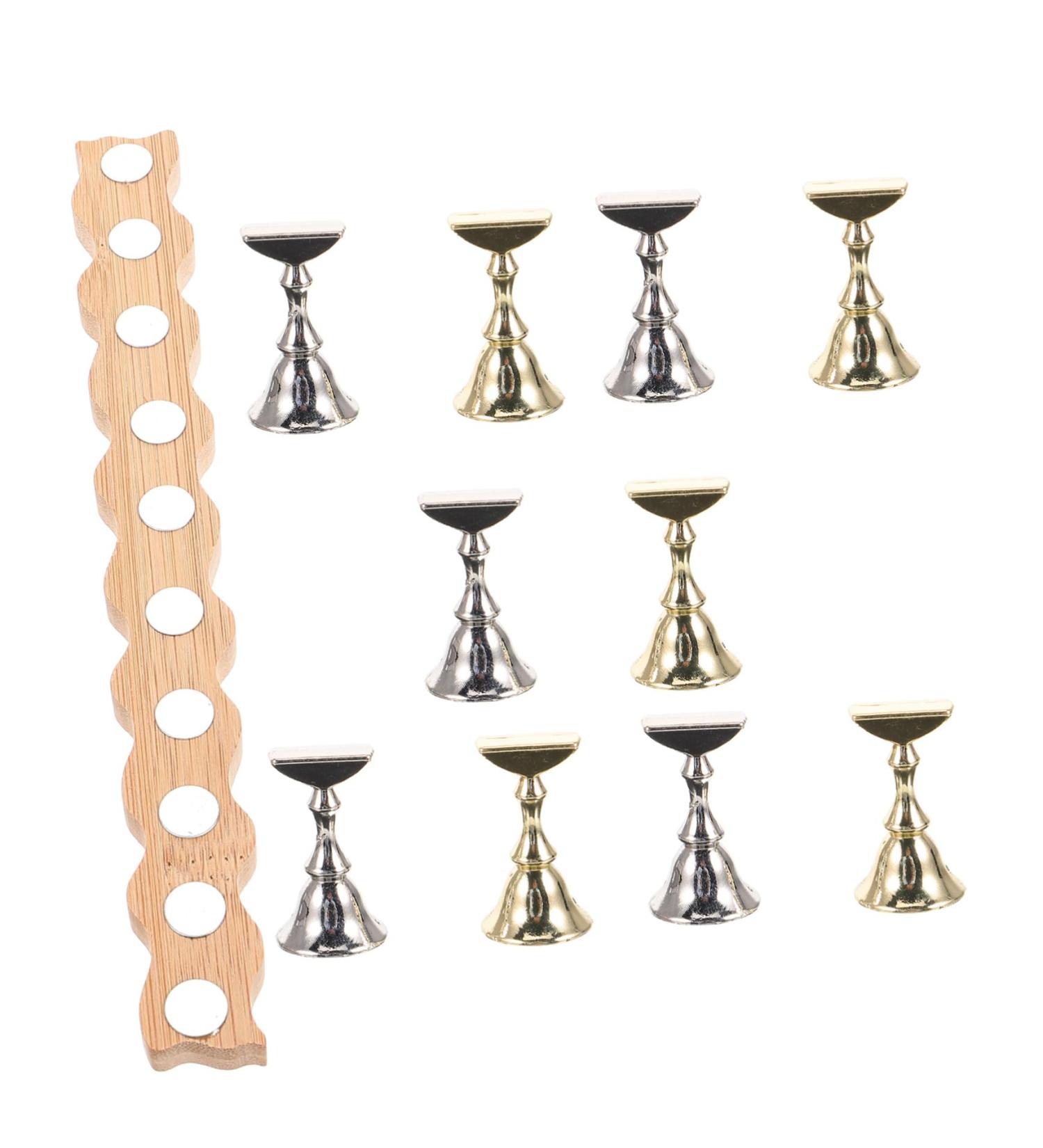 Healeved 1 Set Nail Art Base Metal Display Stand Fake Nails Holder Nail Stands for Press on Nail Art Practice Base Display Stands Nail Art Display Stand Decorative Nails Wooden Cosmetic - Buy Online on GoSupps.com
