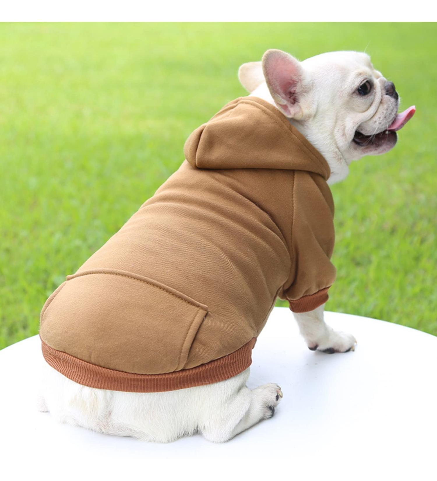 Warm Waterproof Dog Coat - Winter Jacket for Small Dogs & Puppies | Fleece Hoodie with Bag - Ideal for Autumn & Winter - Buy Online on GoSupps.com
