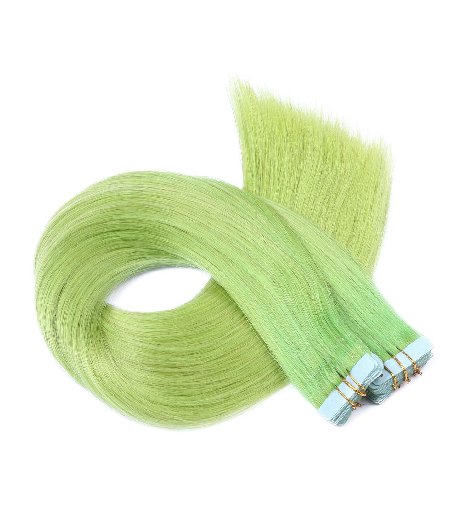 Tape In Hair Extensions - 40cm Green - 30 Bricks - 100% Remy Real Hair with Adhesive Tape | Novon Hair Extensions - Buy Online on GoSupps.com