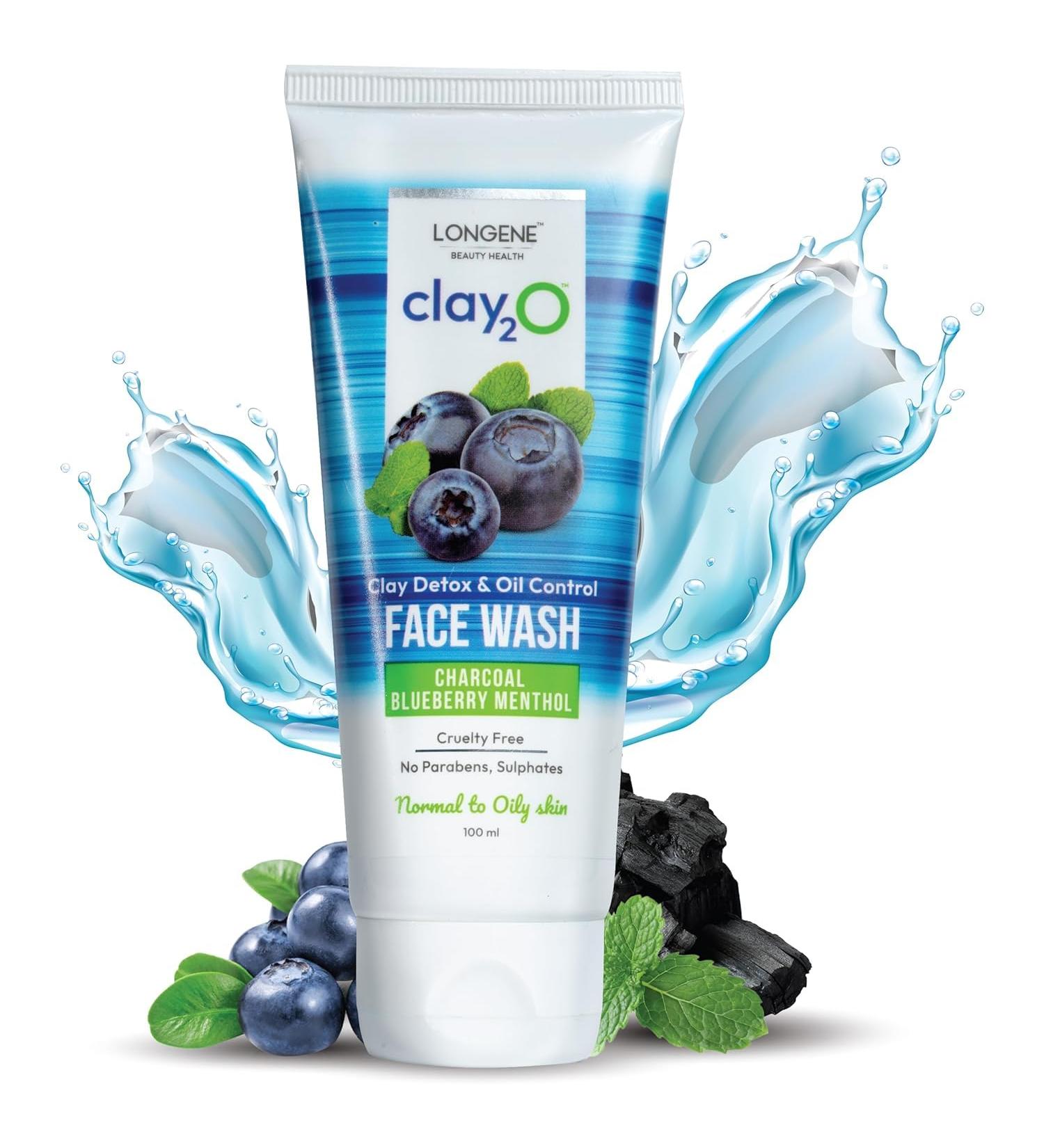 Blueberry Charcoal Face Wash | Oil Control & Even Skin Tone | 4% Niacinamide & 6 Actives | Vegan 100mL for All Skin Types - Buy Online on GoSupps.com