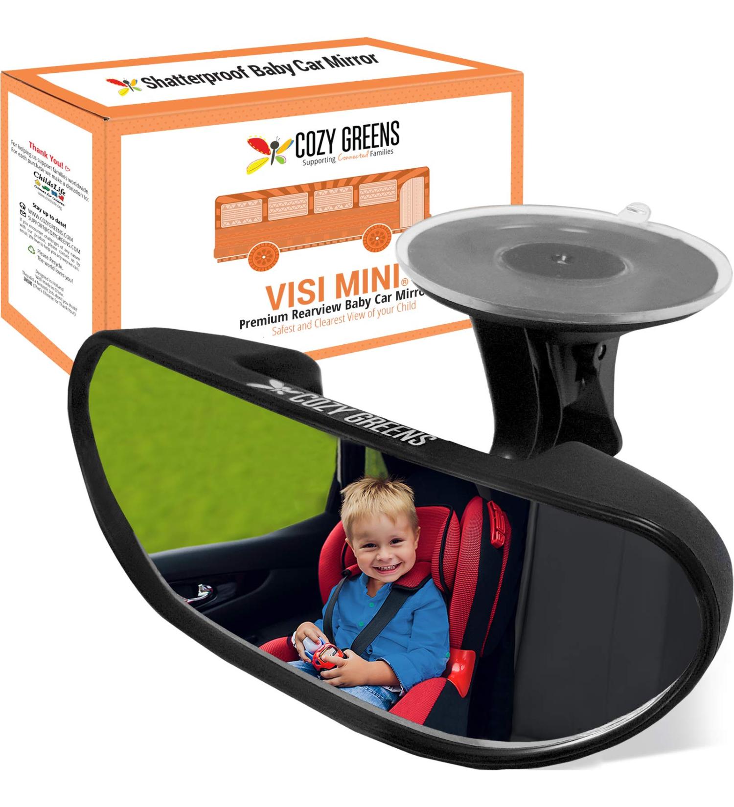 COZY GREENS Rearview Baby Car Mirror - Shatterproof Safety for Infants | Adjustable Suction Cup | 100% Lifetime Guarantee - Buy Online on GoSupps.com