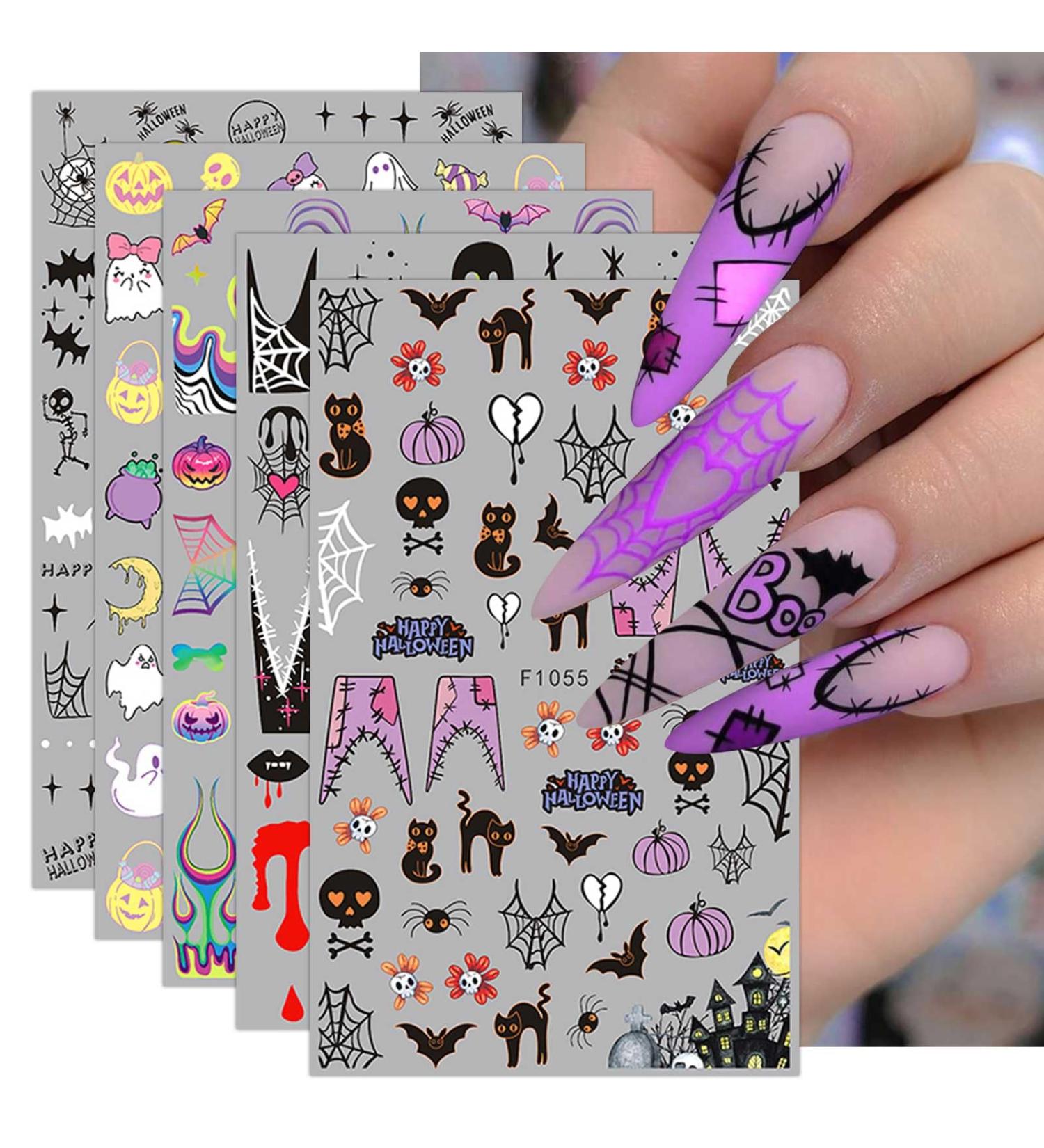 JMEOWIO 9 Sheets Halloween Nail Art Stickers Decals Self-Adhesive Cute Black Cat Nail Supplies Nail Art Design Decoration Accessories - Buy Online on GoSupps.com