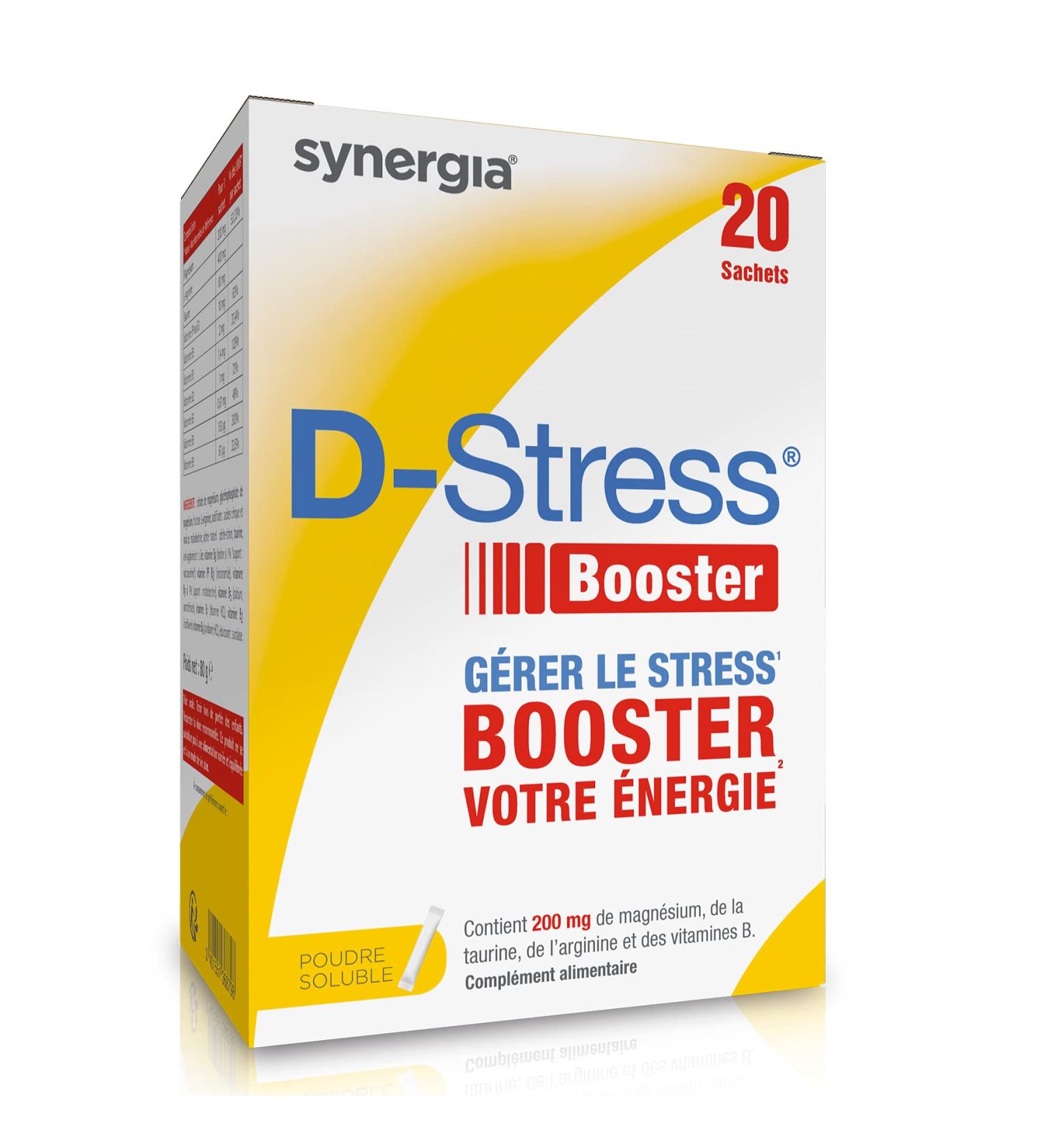 D-STRESS BOOSTER 20 sachets | Magnesium of 3rd Generation + Taurine + Arginine + B Vitamins | Boost Physical and Mental Energy | SYNERGIA LABORATORY - Buy Online on GoSupps.com