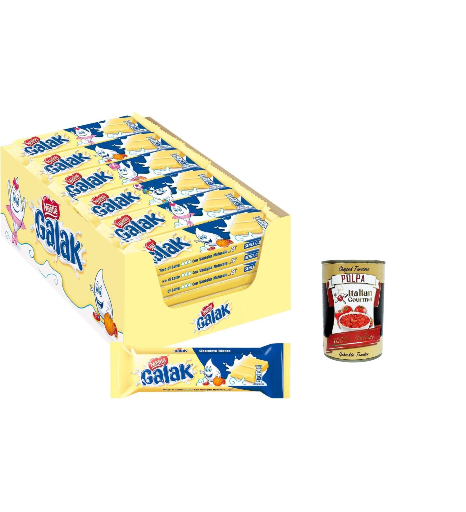  Italian Gourmet E.R. Nestl Galak White Chocolate Bars 40g pack of 36 bars + Italian gourmet polpa 400g - Buy Online on GoSupps.com