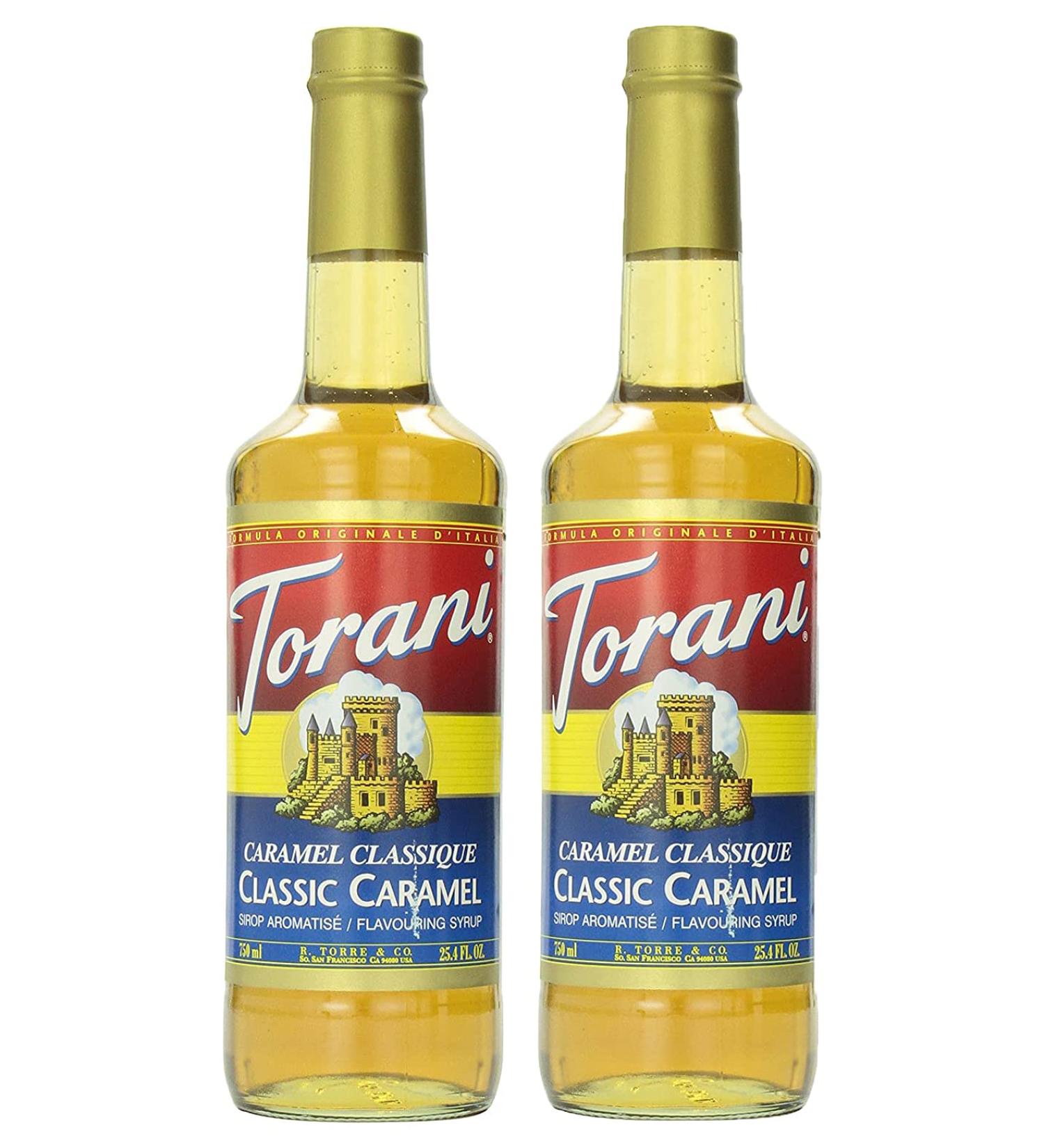 Torani Caramel Classic Flavour Syrup 750ml bottle 2 Pack light brown Caramel 750 ml (Pack of 2) - Buy Online on GoSupps.com
