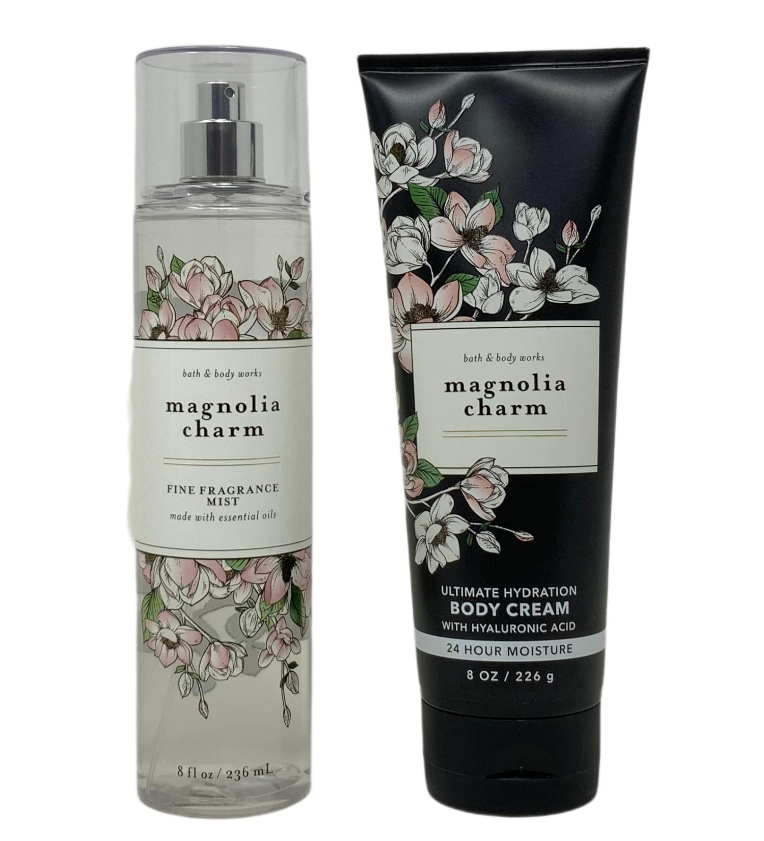 Bath and Body Works MAGNOLIA CHARM - Duo Gift Set - Body Cream and Fine Fragrance Mist Full Size