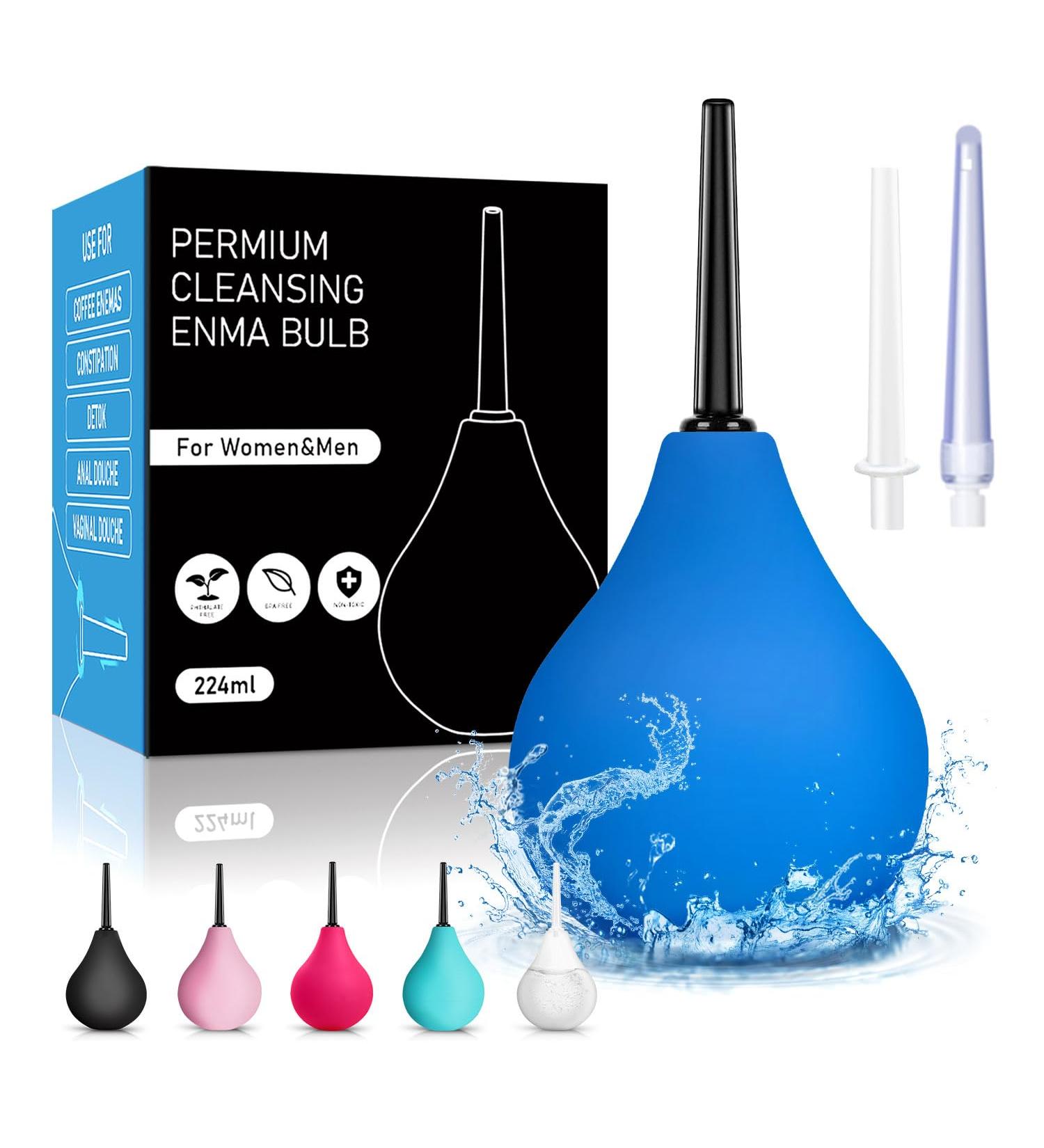  Dasgutes 224 ml Intimate Anal Enema Bulb for Men and Women - Medical Silicone Rectal Enema Anal and Vaginal Showers (Blue) - Buy Online on GoSupps.com