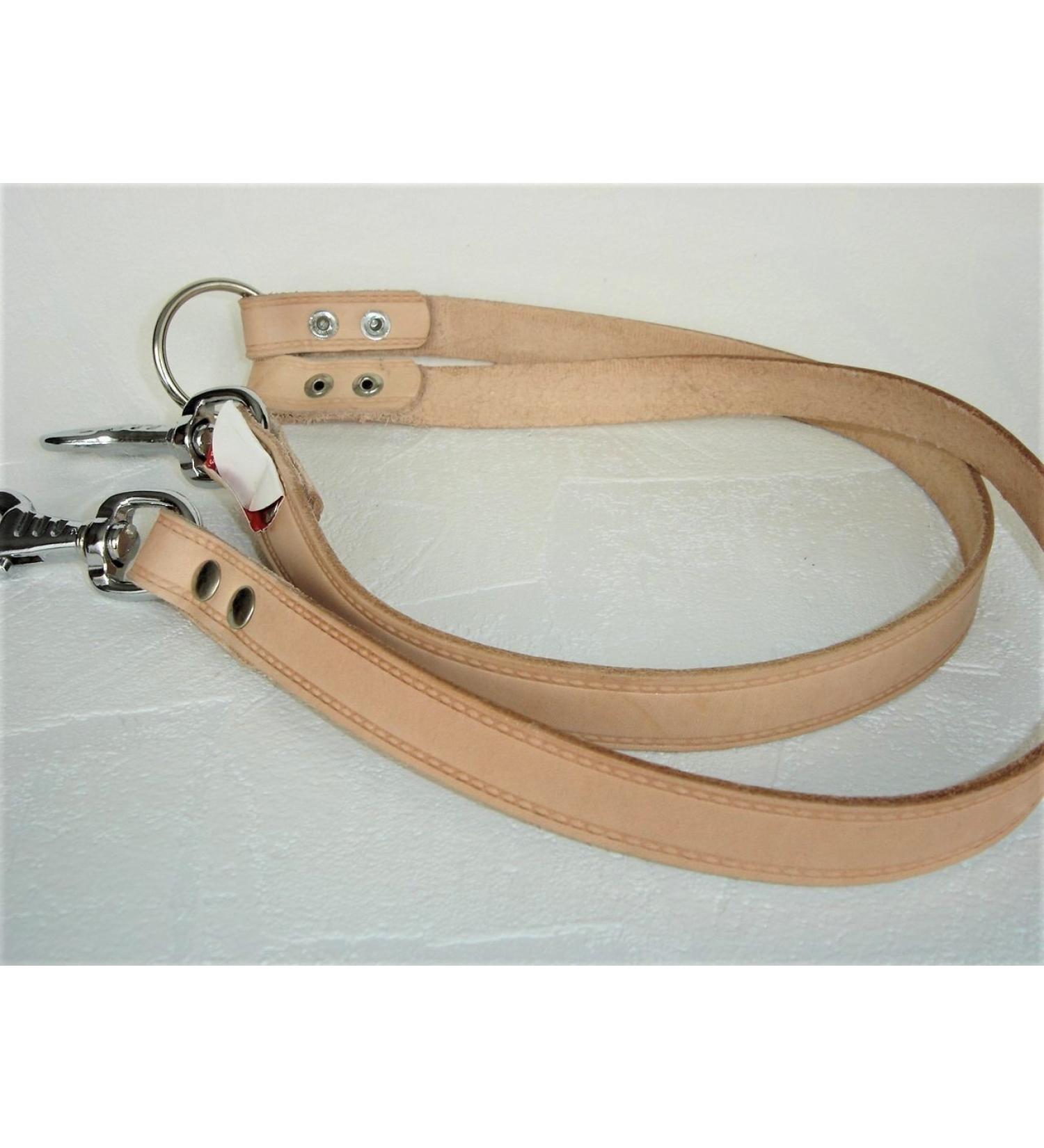 LUSY011 dog leash coupling stone leash coupling leash for 2 dogs connecting line 60cm/20 mm or 40cm/20mm real leather+nature (60cm/20mm)