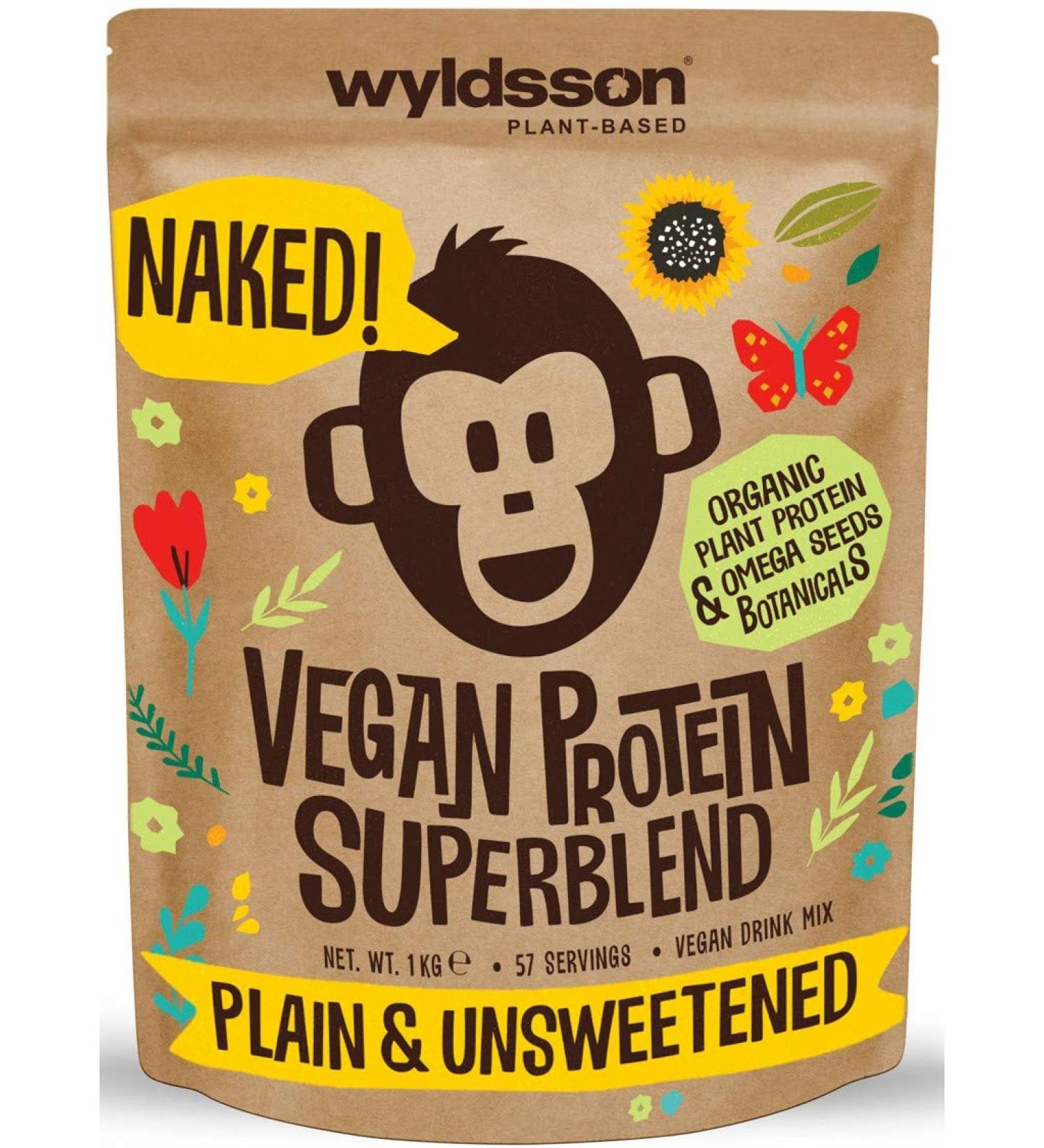 Naked Vegan Protein Powder Super Blend (1kg) - Unsweetened Plant Based Protein with Vital Minerals, Omega Blend & Botanical Essentials | Dairy Free & Organic | 57 Servings - Buy Online on GoSupps.com