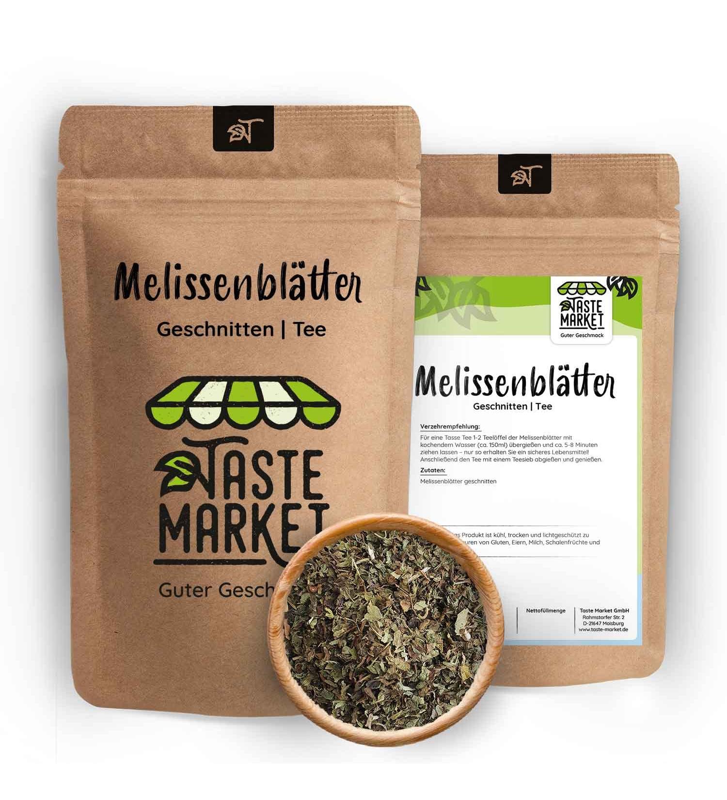  TASTE Guter Geschmack 1 kg of cut lemon balm leaves | lemon balm lemon balm tea lemon balm tea marketing - Buy Online on GoSupps.com