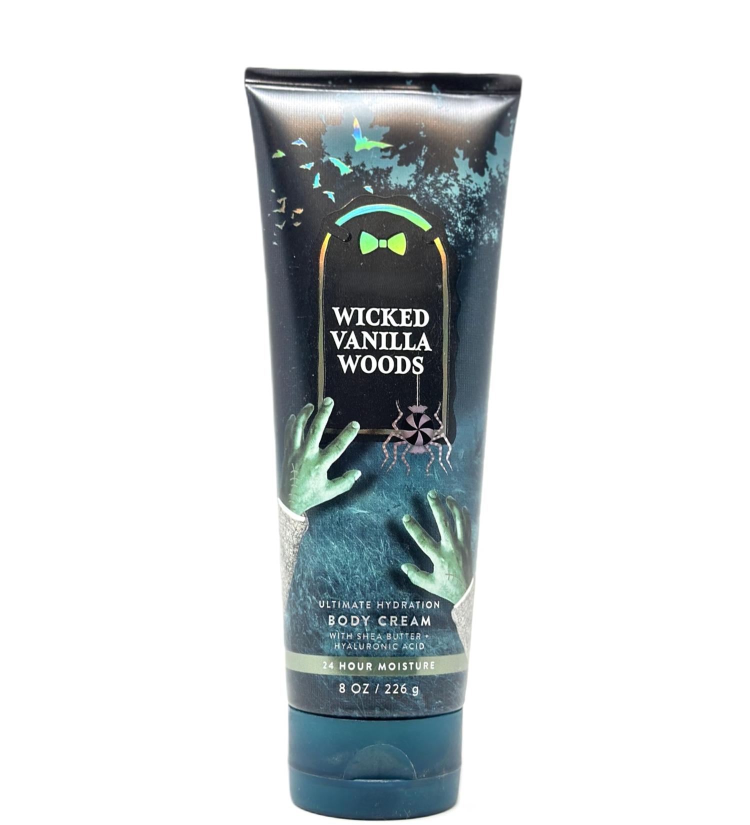 Bath and Body Wicked Vanilla Woods Body Cream 8 oz / 226 g Fragrance notes: magical vanilla glowing amberwood and enchanted pink pepper - Buy Online on GoSupps.com
