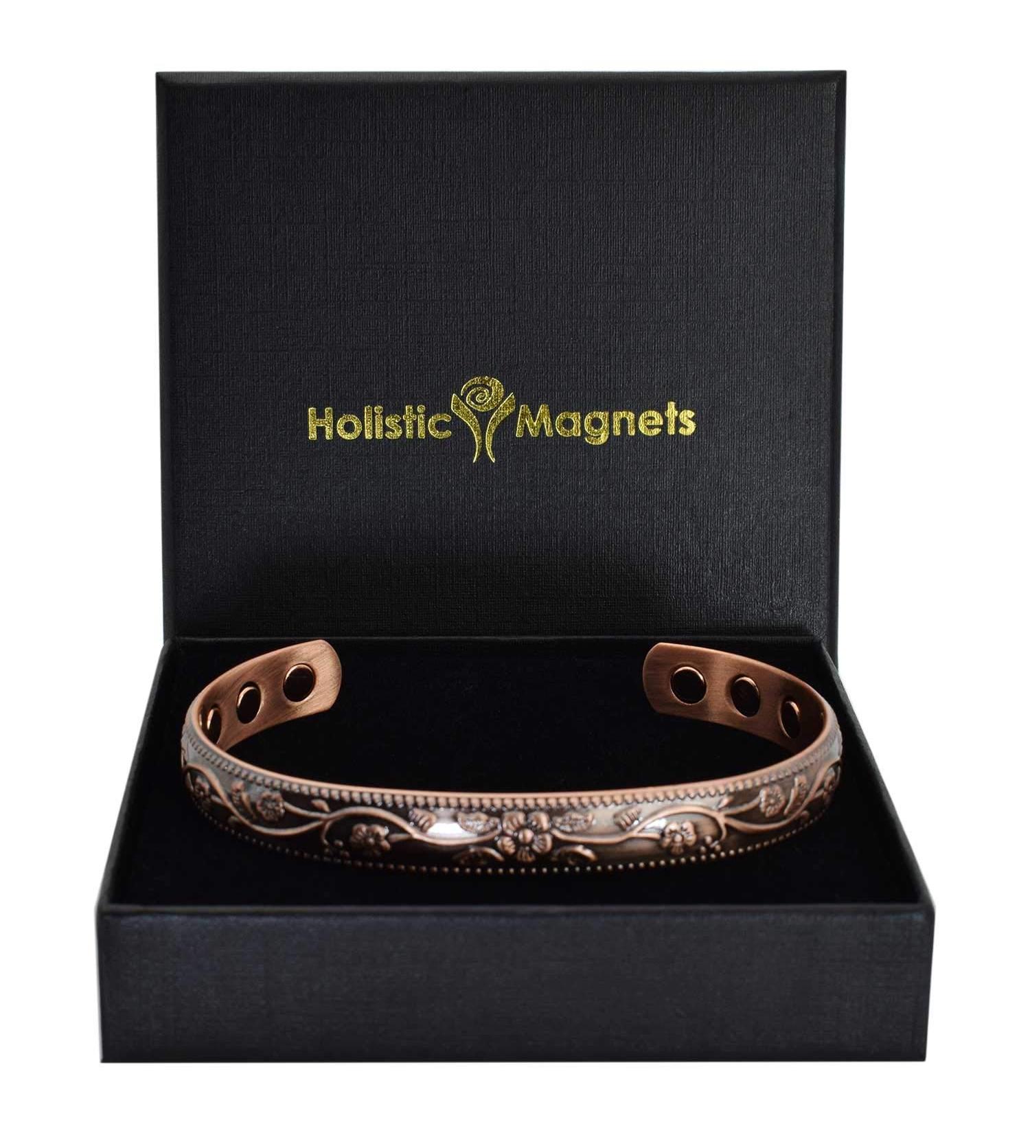 Holistic Magnets Copper Bracelet for Women - Arthritis & Tendinitis Relief - Pure Copper Joint Healing Gift - Adjustable Size S/M (Wrist 15-18cm) - Buy Online on GoSupps.com