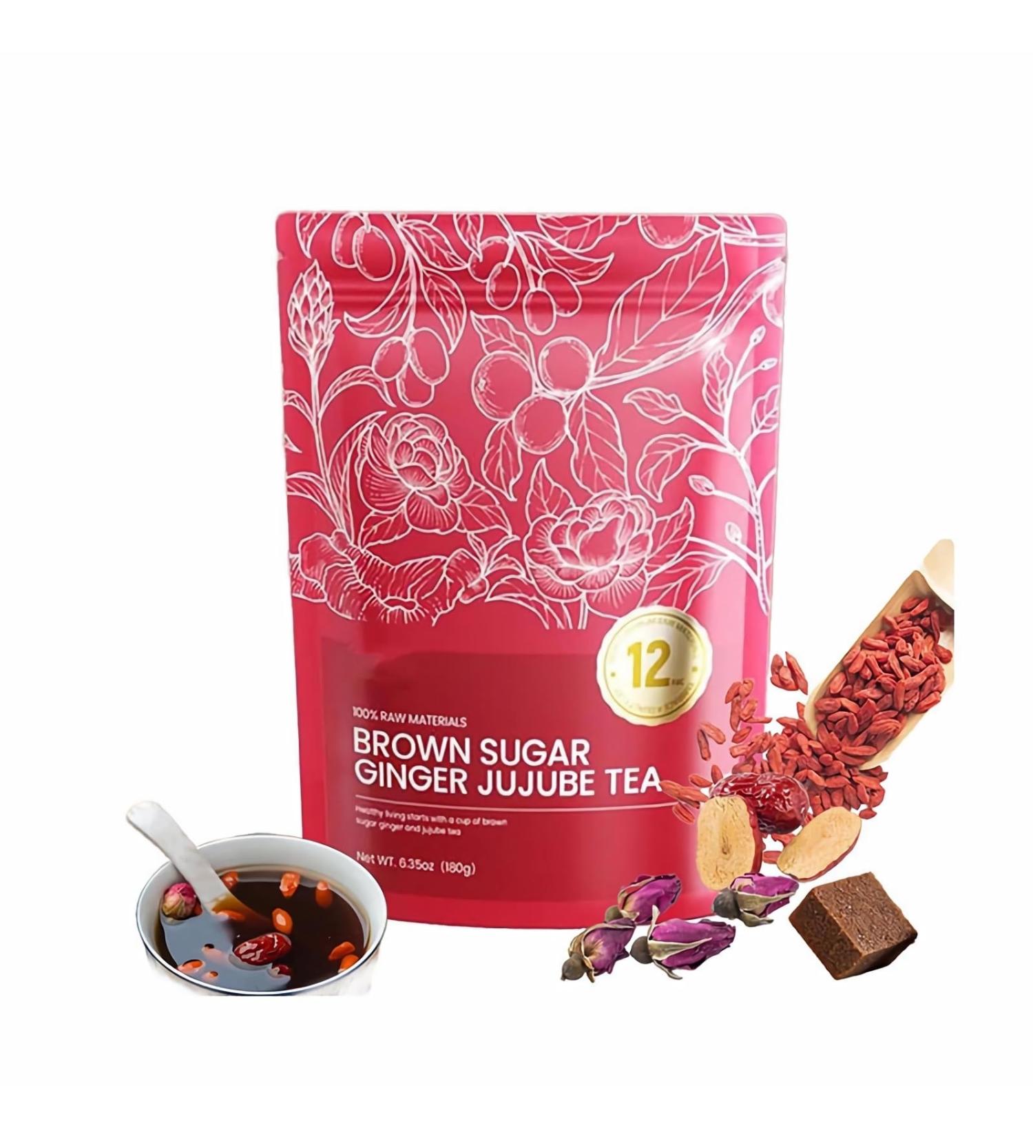 RASPIO Ginger Tea with Herbs and Whole Cane Sugar Asian Heritage Blend 180g Bags for Warming Comfort Ritual for the Cold Season Red - Buy Online on GoSupps.com