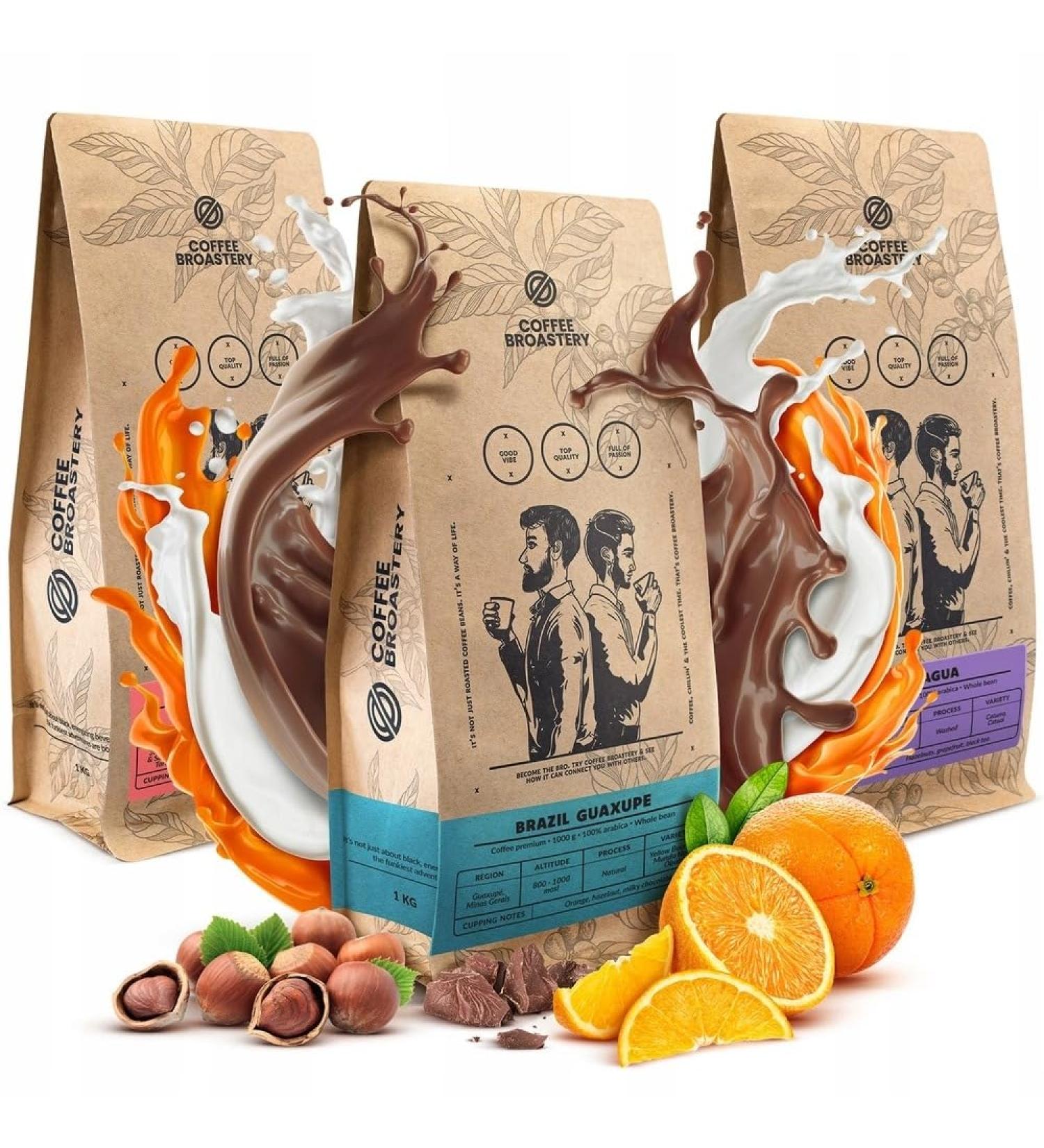 Coffee Broastery Coffee Beans Set 3x1kg 3000g | Costa Rica San Rafael | Nicaragua Colibr Azul | Brazil Guaxupe | Specialty Coffee | Freshly Roasted - Buy Online on GoSupps.com