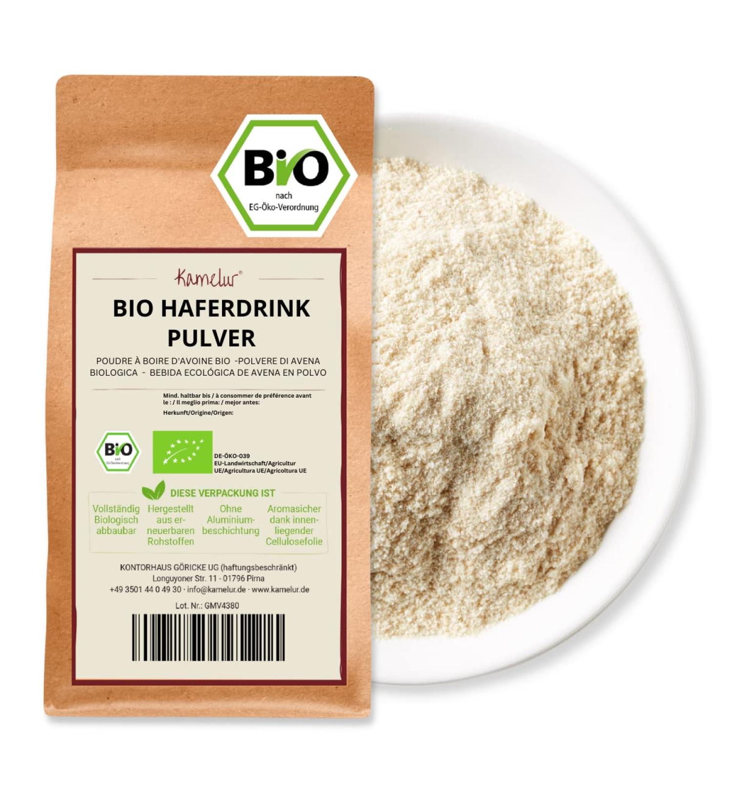 Kamelur Organic Oat Drink Powder 1kg | Instant Oats & Whole Grain Oat Flour | Healthy Vegan Protein - Buy Online on GoSupps.com