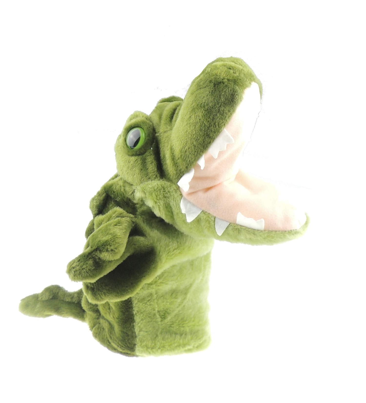Cute Plush Cuddly Soft Large Kids Childrens Toddlers Boys Girls Role Play Animal Pet Farm Zoo Safari Wildlife Stuffed Toy Interactive Games Hand Puppet Handpuppet 3 4 5 6 7 8 9 10 Year Olds Alligator