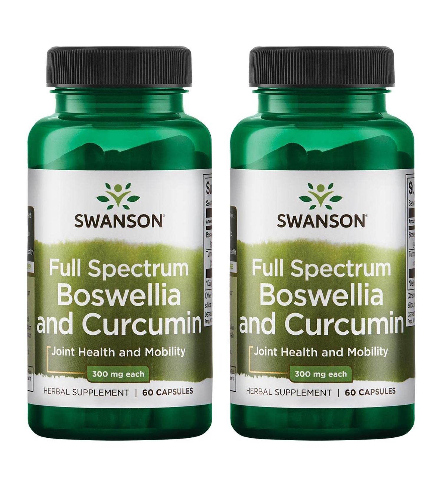 Swanson Boswellia & Curcumin Wellness Formula (60 Capsules) - 2 Pack - Buy Online on GoSupps.com