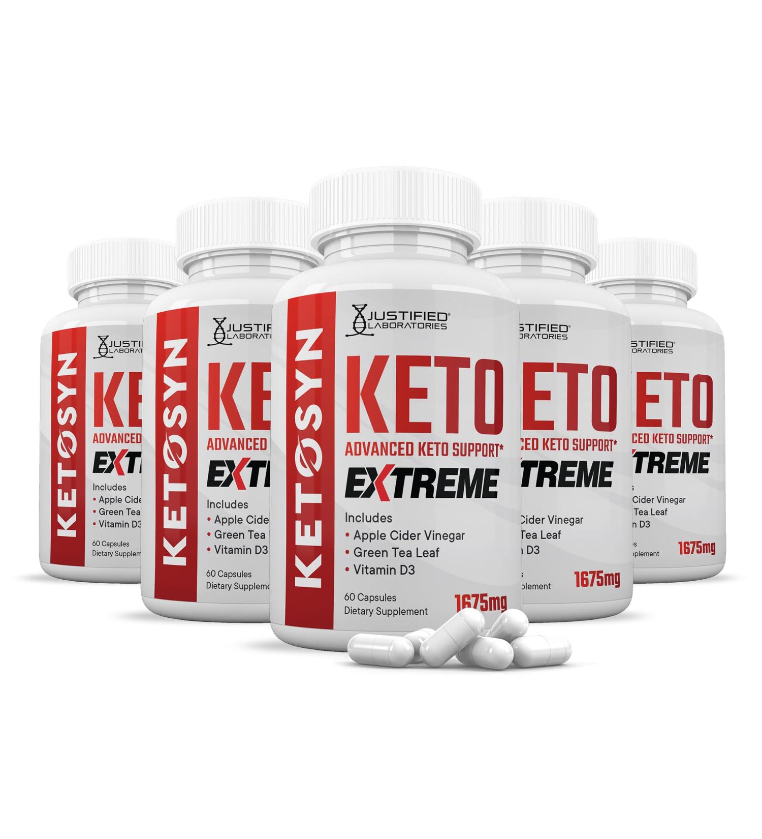 (5 Pack) Ketosyn Keto ACV Extreme Pills 1675 MG Keto Support Blend Capsule Alternative To Keto ACV Gummies Formulated with Apple Cider Vinegar Extra Virgin Olive Oil Powder Green Tea Leaf 300 Capsules - Buy Online on GoSupps.com