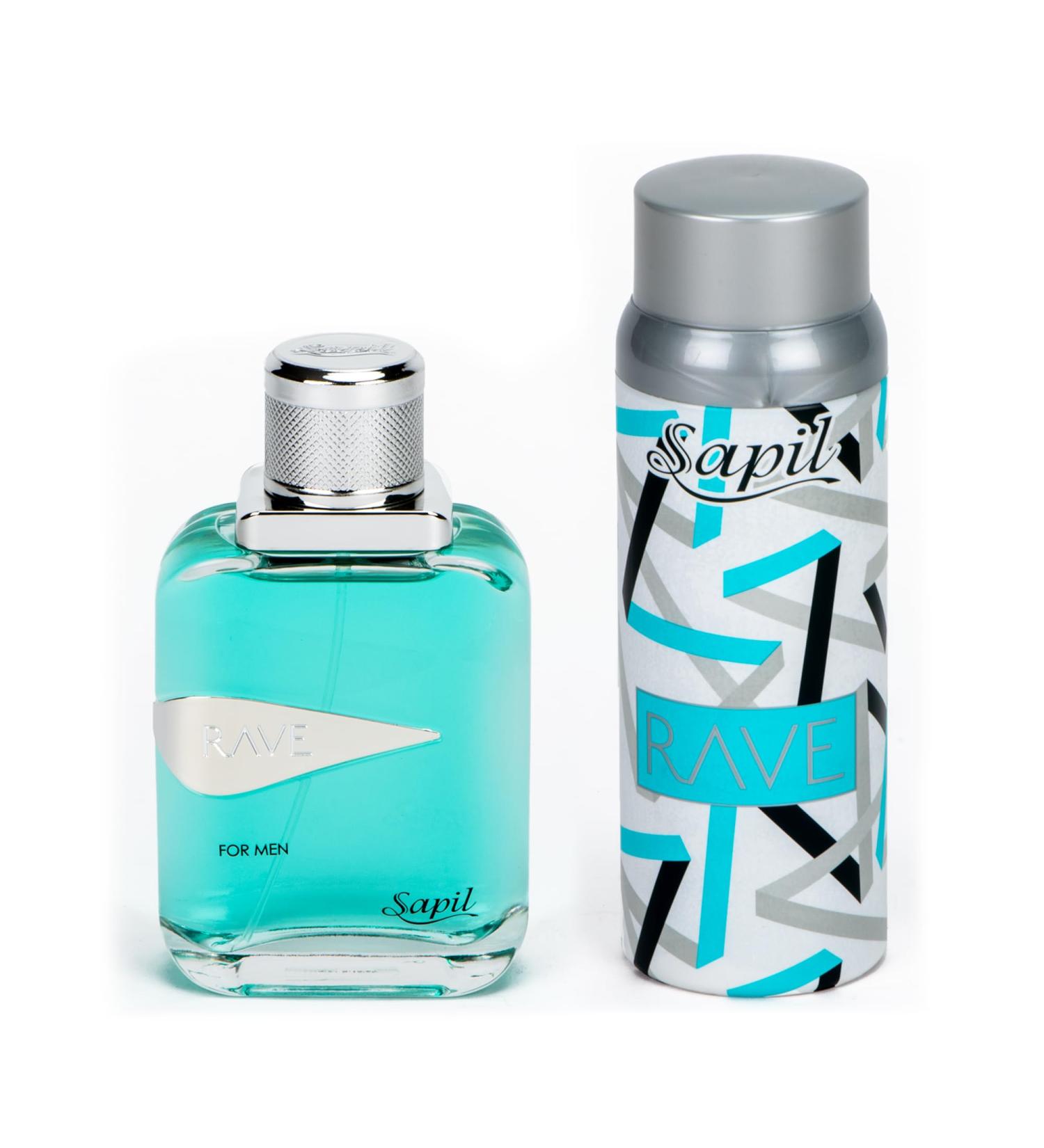 Sapil Rave Perfume for Men Giftset - Long-Lasting Dubai Perfume for Men - Fresh Spicy Aromatic EDT 3.4 Oz + Deodorant 5.1 Oz - Arabic Cologne for Men - Ideal for Everyday Use and Gifting - Buy Online on GoSupps.com