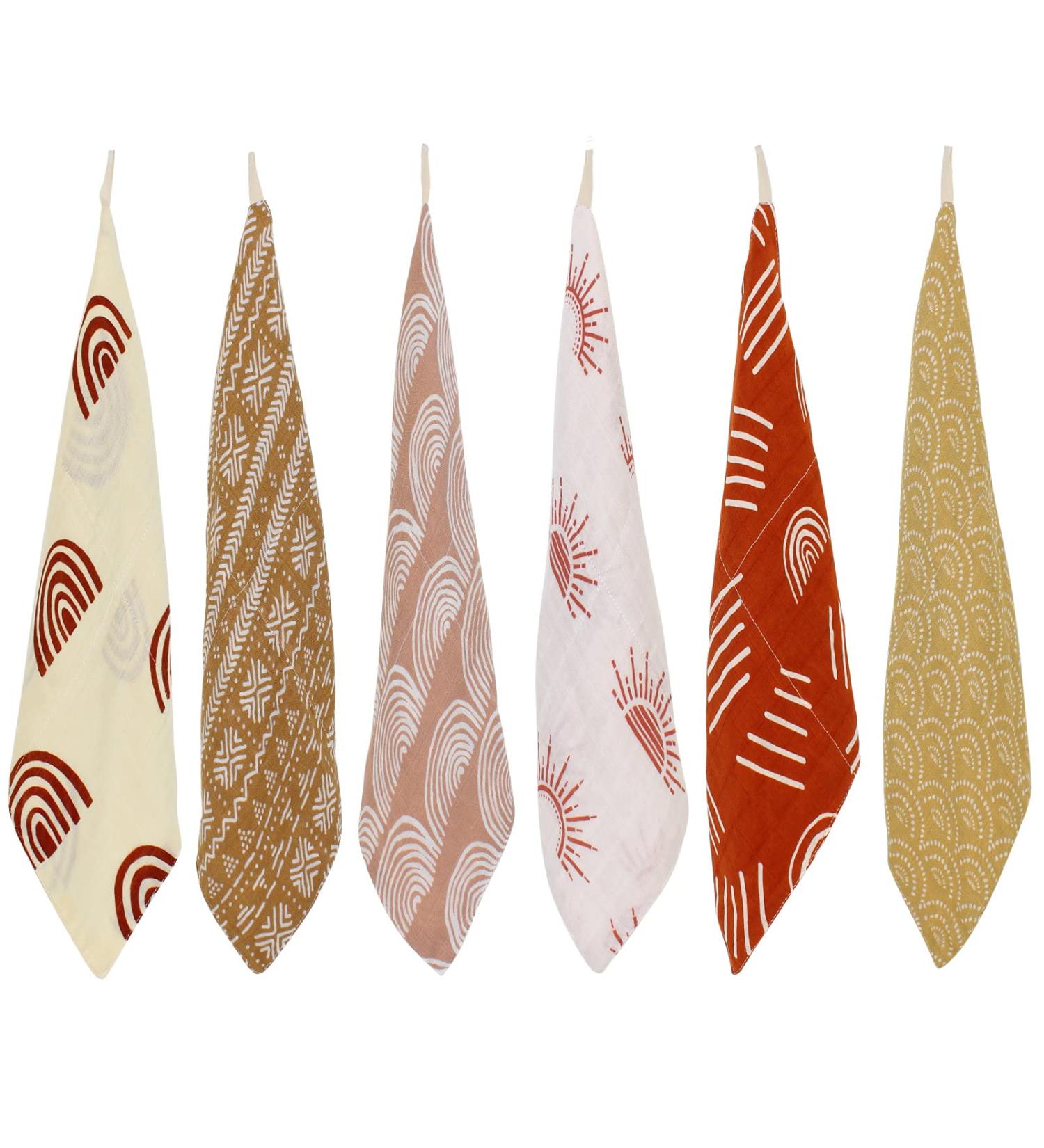 Lifetree Baby Muslin Washcloths - 6 Soft Bamboo Cotton Towels for Boys & Girls (26x26 cm) - Ideal Children's Cloths - Buy Online on GoSupps.com