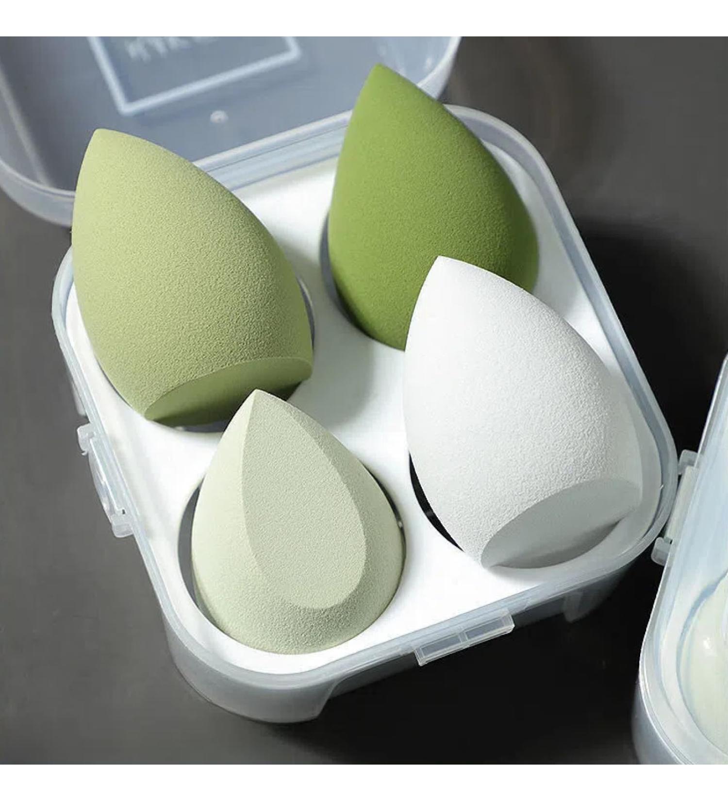 Egg carton beauty egg dry and wet dual-purpose puff sponge makeup egg storage box 3# Matcha Green (4pcs) - Buy Online on GoSupps.com