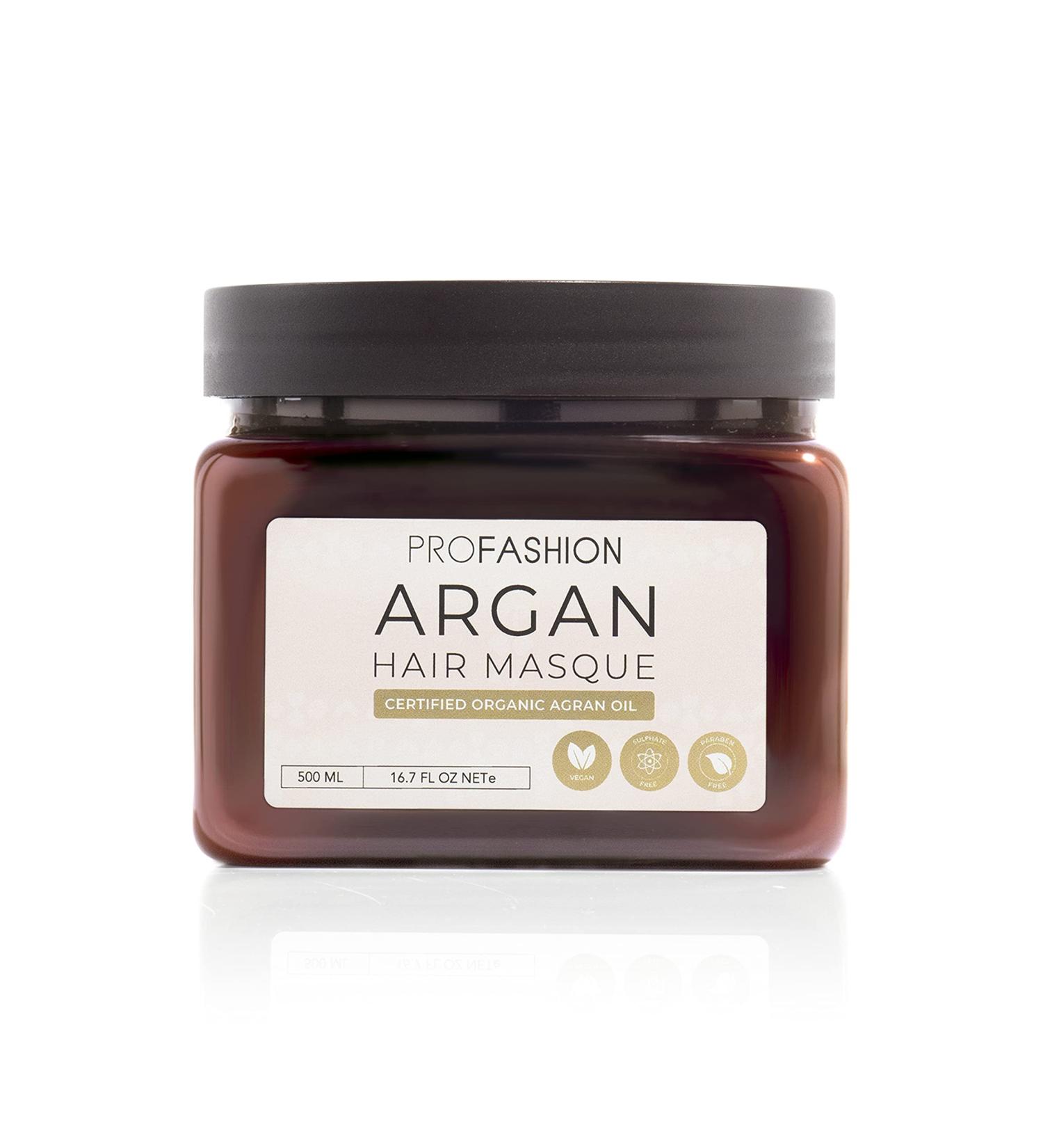 Profashion Argan Oil & Keratin Hair Mask 500ml - Hydrating & Restorative Treatment for Damaged Hair - Buy Online on GoSupps.com