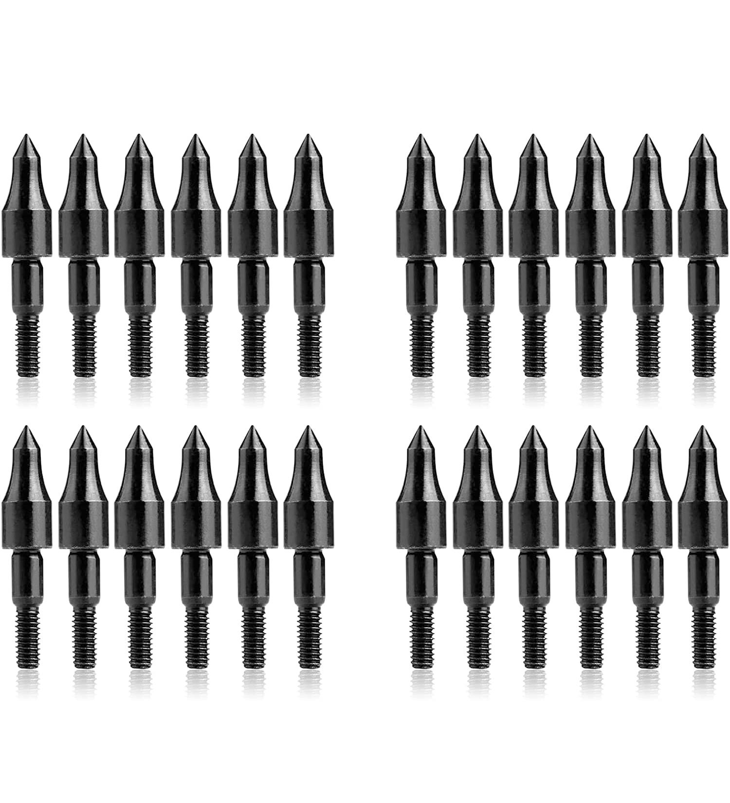 Black Screw-in Archery Bullet Points - 100 Grain, 24 Pieces - Field Target Practice Shooting - Buy Online on GoSupps.com