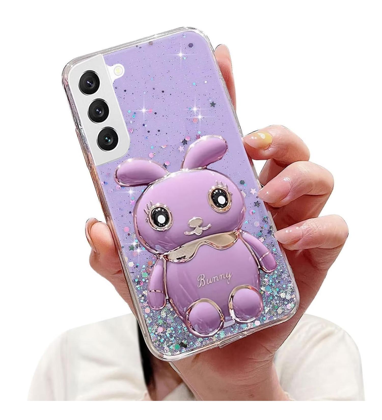 Buy Tivenfezk Nadoli Rabbit Hidden Stand Case for Samsung Galaxy S23 Plus - Glitter Silicone Protective Cover in Purple - Buy Online on GoSupps.com