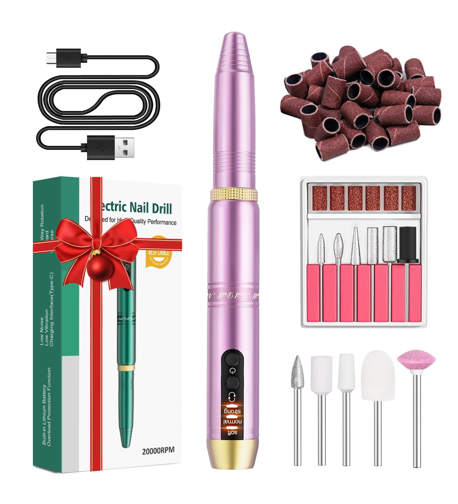 Buy Weiyi Electric Nail Cutter - 11 Attachments 26 Grinding Straps | Rechargeable Nail File for Professional Manicure & Pedicure (Violet) - International Shipping Available - Buy Online on GoSupps.com