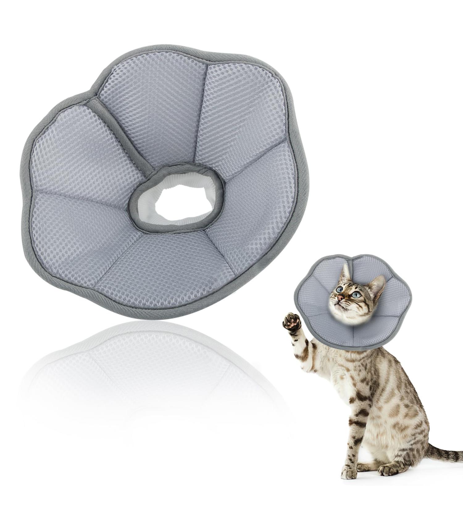 Fainfun Rechenrause for Pets | Adjustable Elizabethan Collar for Cats Kittens Puppies & Rabbits | Protective Licking/Biting Prevention | Neck Size 15-21 cm (S) Shop Internationally! - Buy Online on GoSupps.com