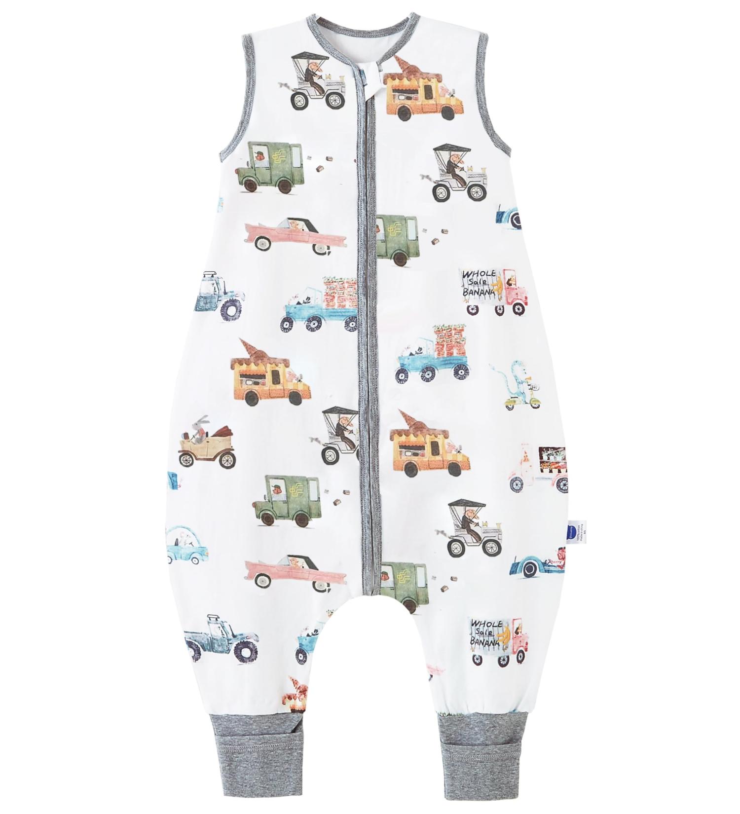 Chilsuessy Baby Summer Sleeping Bag with Feet - 0.5 Tog 100% Cotton for Boys & Girls Colorful Cars - Ideal for Ages 90-100cm - Buy Online on GoSupps.com