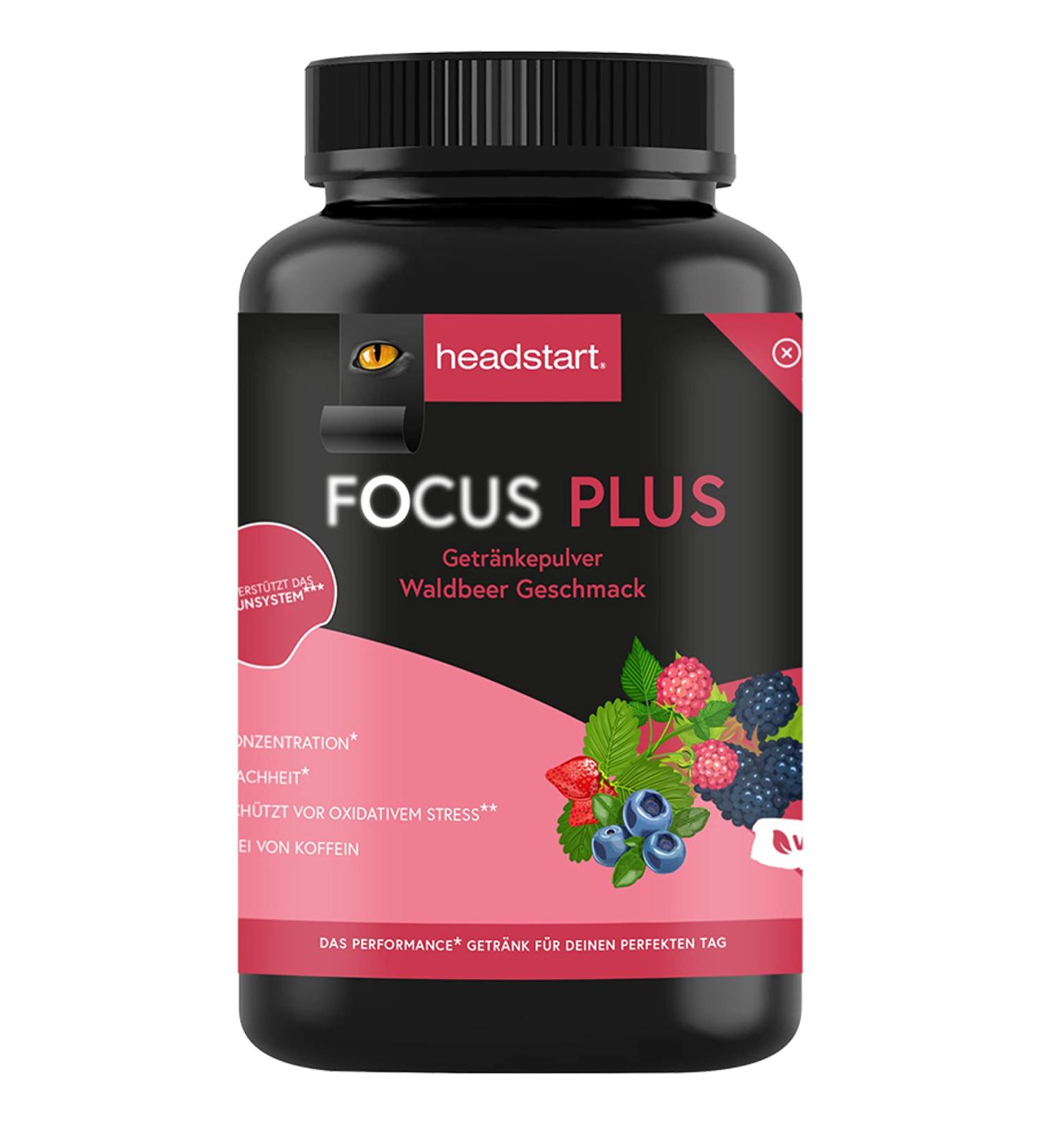  Headstart Headstart Vegan Powder for your Energy Drink Booster | Focus Plus Forest Strawberry 1500 ml | Caffeine-Free Astronaut Food for Enhanced Concentration | Boosts Performance | Astronaut Gaming Booster - Buy Online on GoSupps.com