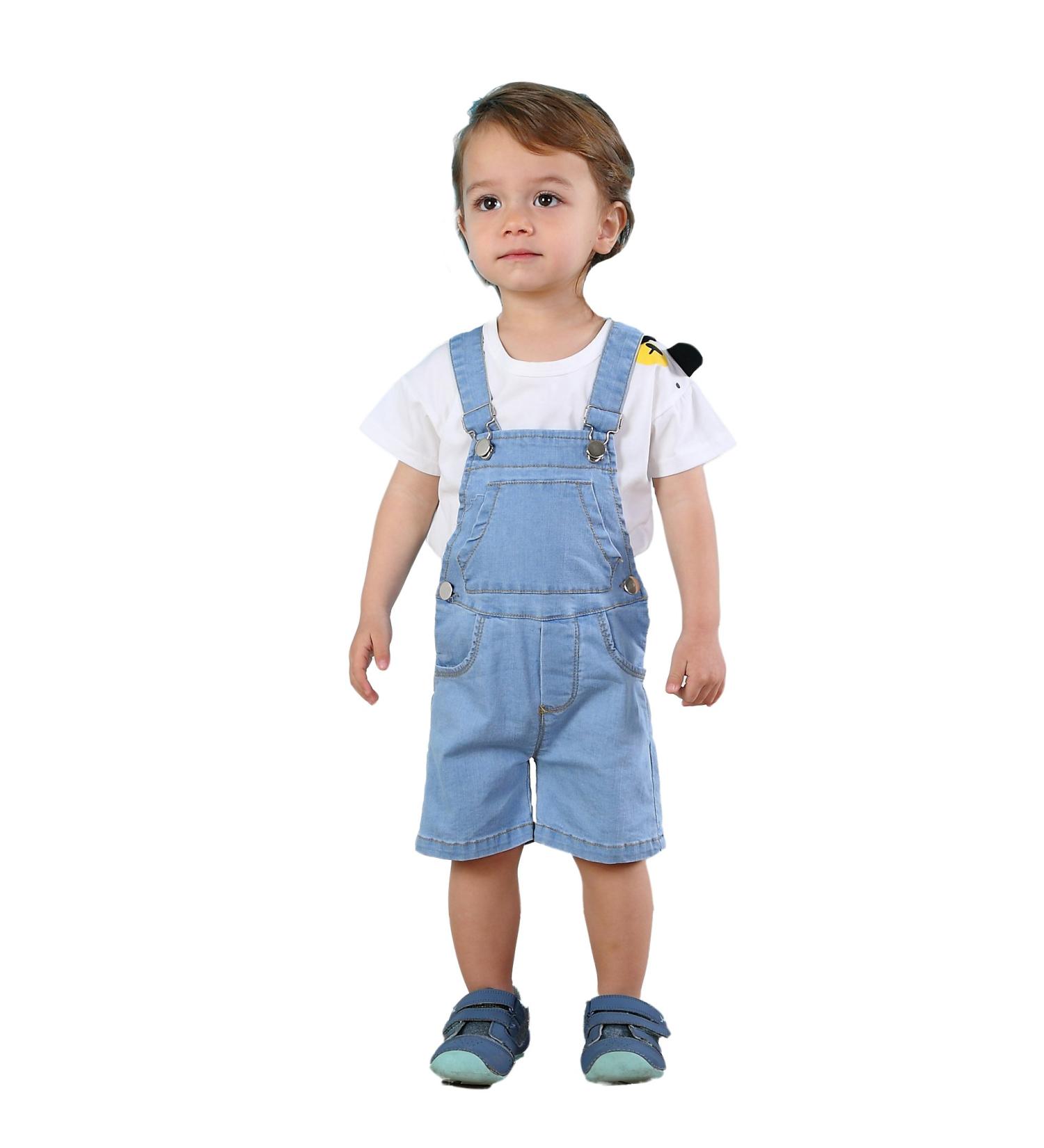 KIDSCOOL SPACE Baby Girl Boy Jean Overalls Summer Denim Shortall 4-5 Years Blue - Buy Online on GoSupps.com