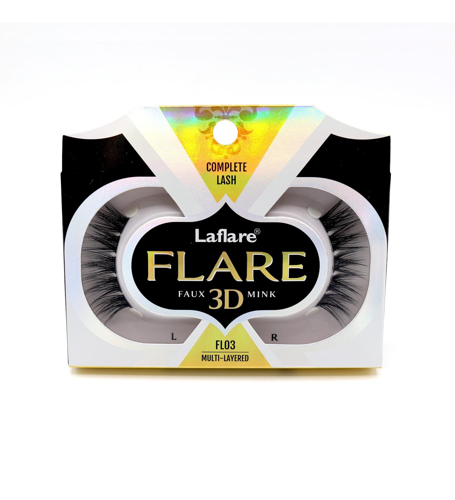 LAFLARE 3D FLARE Faux Mink Lashes Extensions Multi Flare pieces Individualized Selections pieces DIY Eyelashes (1 FL03) 1 Count (Pack of 1) FL03