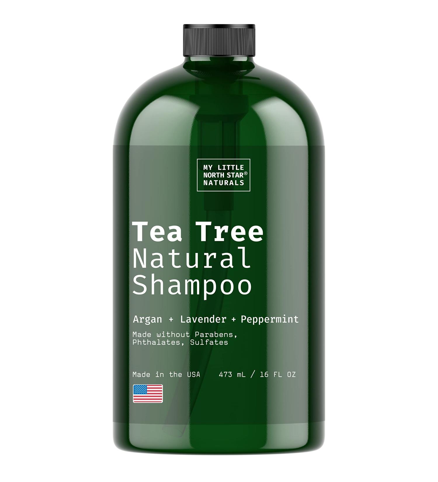 Tea Tree Dandruff Shampoo for Thinning Hair and Hair Loss - Sulfate Free with Peppermint Oil & Vitamin E - 16 Fl Oz - Made in USA - Buy Online on GoSupps.com