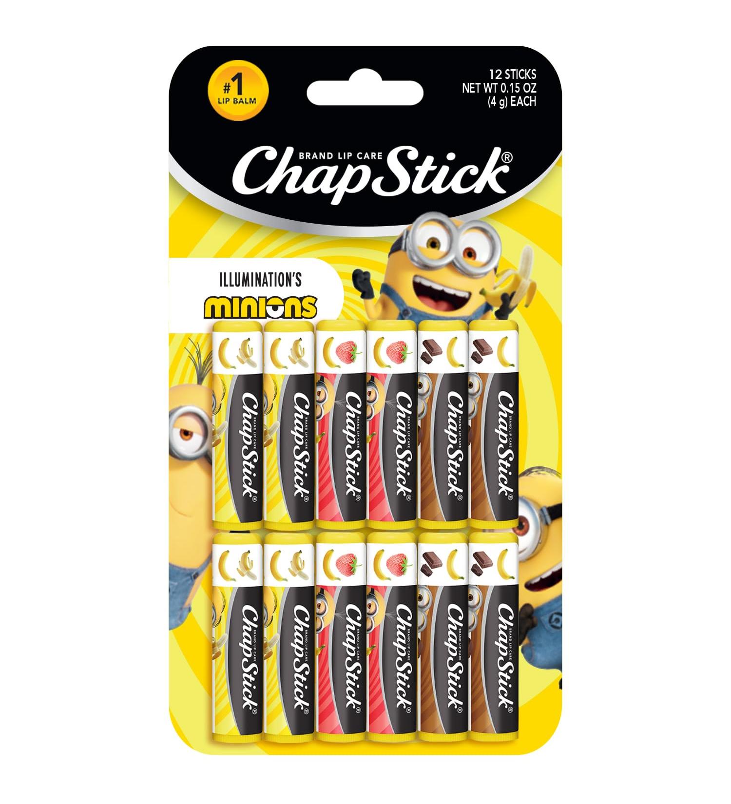 ChapStick Lip Balm Minions Banana Variety Pack (12 Sticks) Party Favors for Kids Stocking Stuffers 0.15 Oz Ea Banana Variety Pack 1 Count (12 sticks) - Buy Online on GoSupps.com