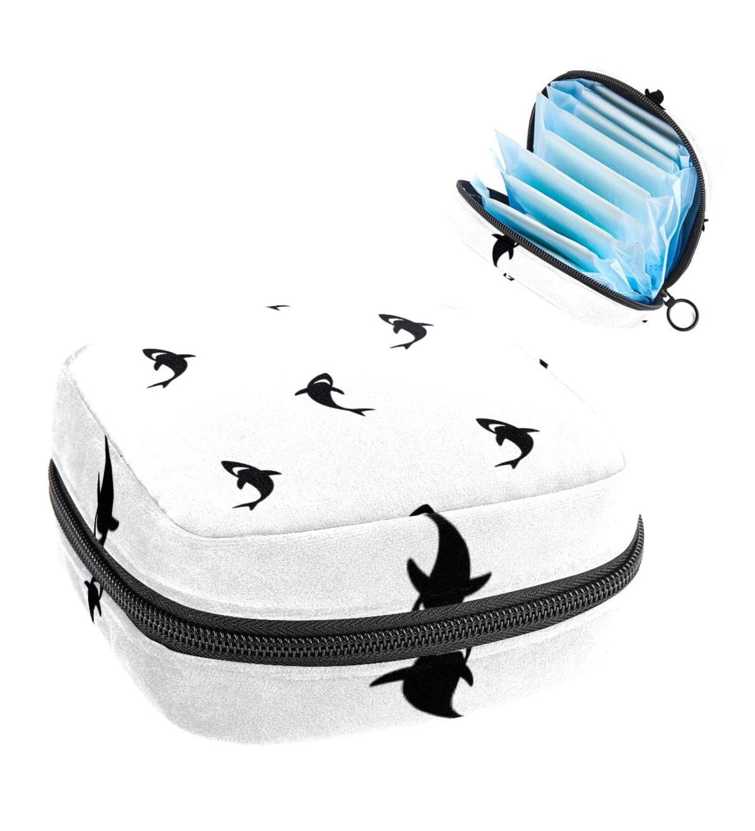 Women's Black Storage Pockets Stillpad Holder | Portable Period Kit for Girls | Tiddler Fish Feminine Product Bag - Buy Online on GoSupps.com