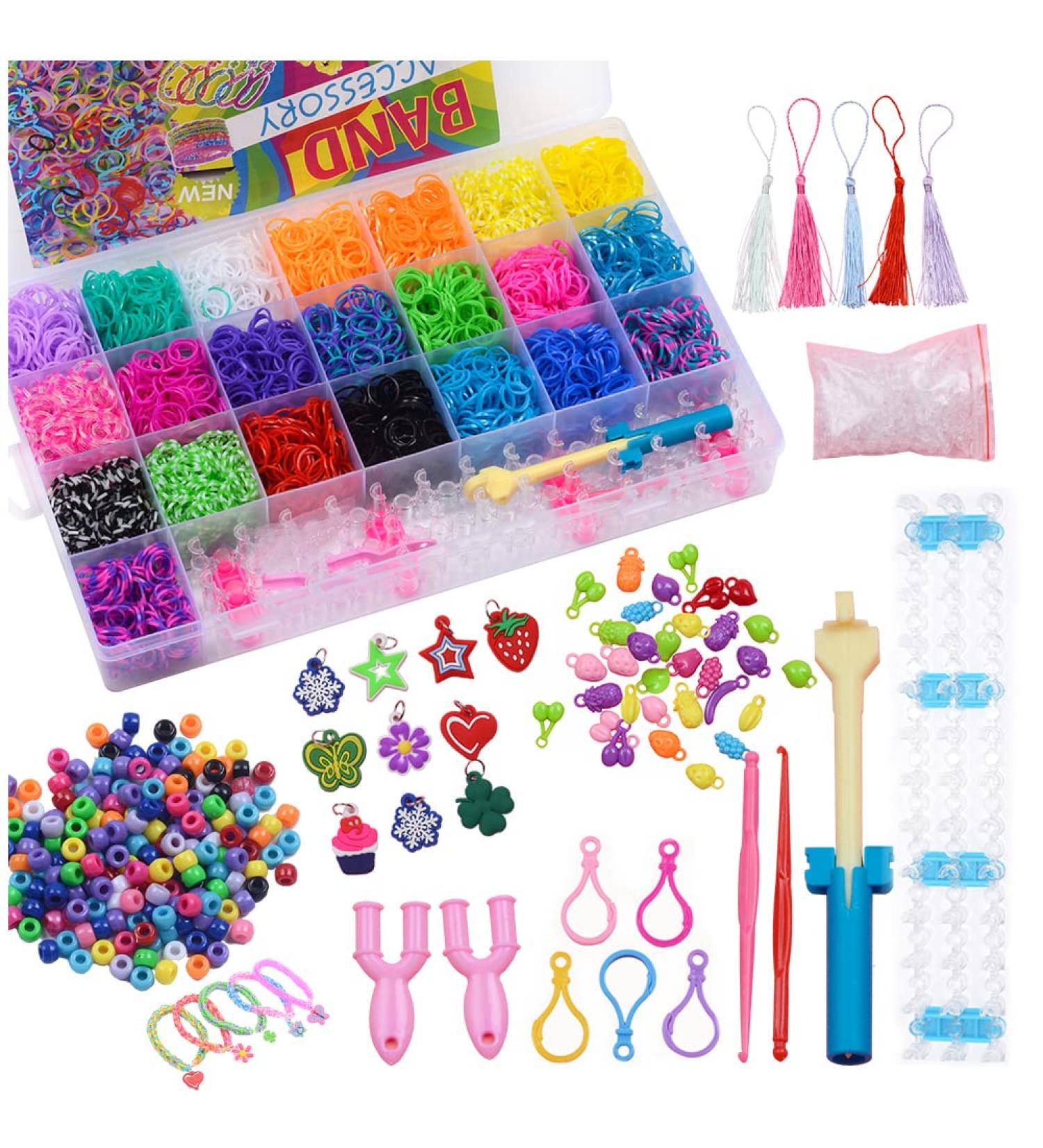 Kayzyue Girls' Bracelet Making Kit - DIY Crafts Loom Bracelet Kit with 4800 Pieces - Includes Storage Containers, Amulets, Y-Looms, Crochets, and S-Clips - Buy Online on GoSupps.com