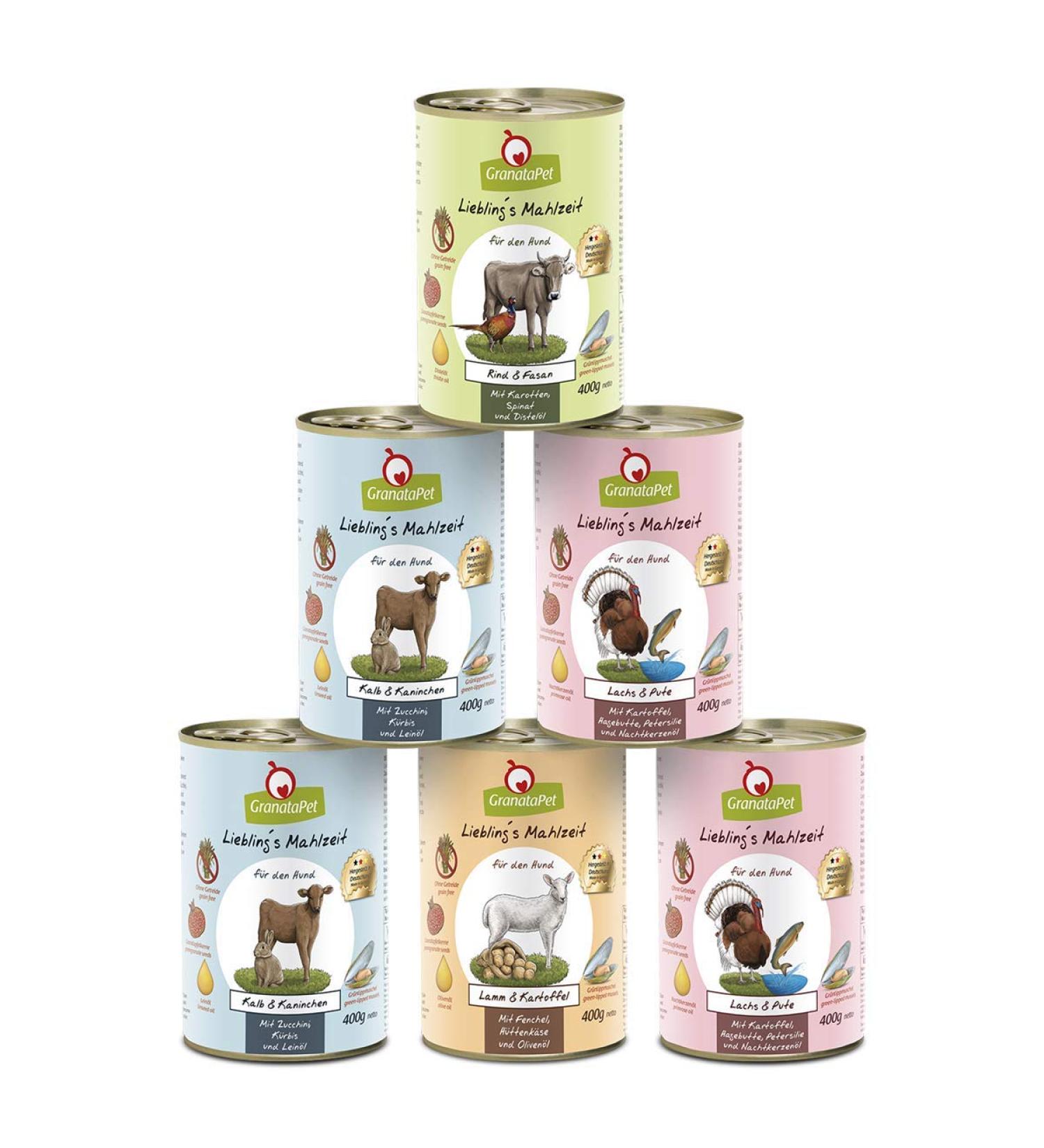 Granapet Liebling's Meal Multipack 3 - Grain-Free Wet Dog Food (6 x 400g) | High Meat & Quality Oils - Premium Trials - Buy Online on GoSupps.com