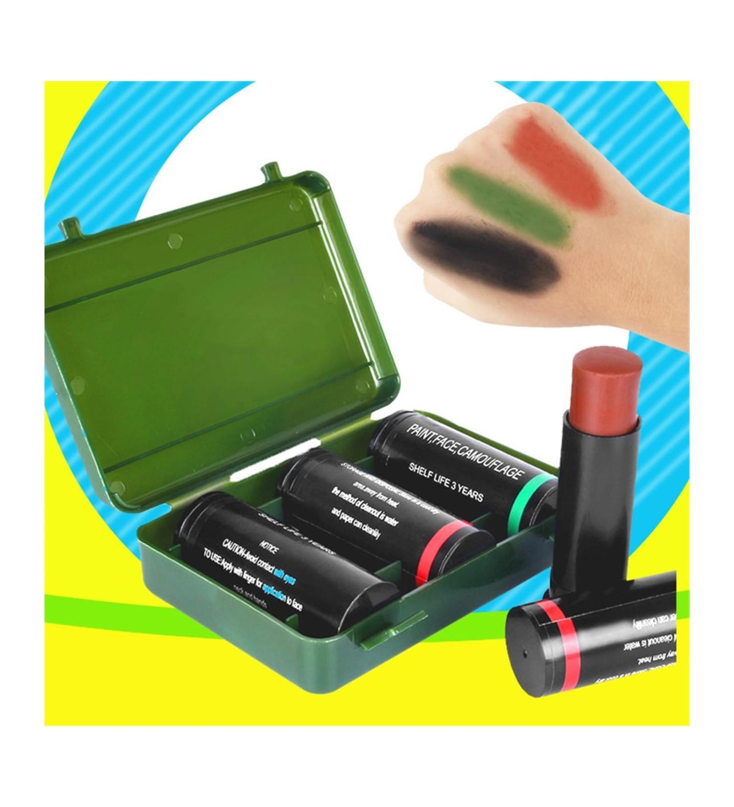 Buy Camouflage Face Painting Kit | 3 Color Makeup Oil Set for Outdoor Fun - International Shipping Available - Buy Online on GoSupps.com