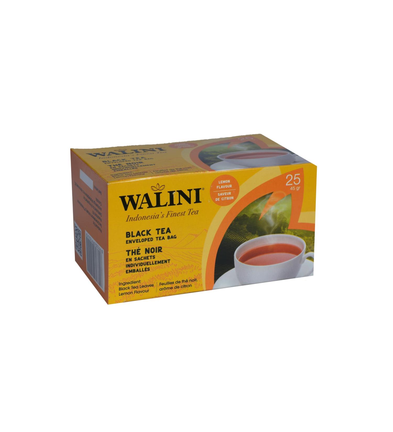 Walini Black Tea Bag Lemon Flavour - Bundle of 4 Box (100 tea bags)