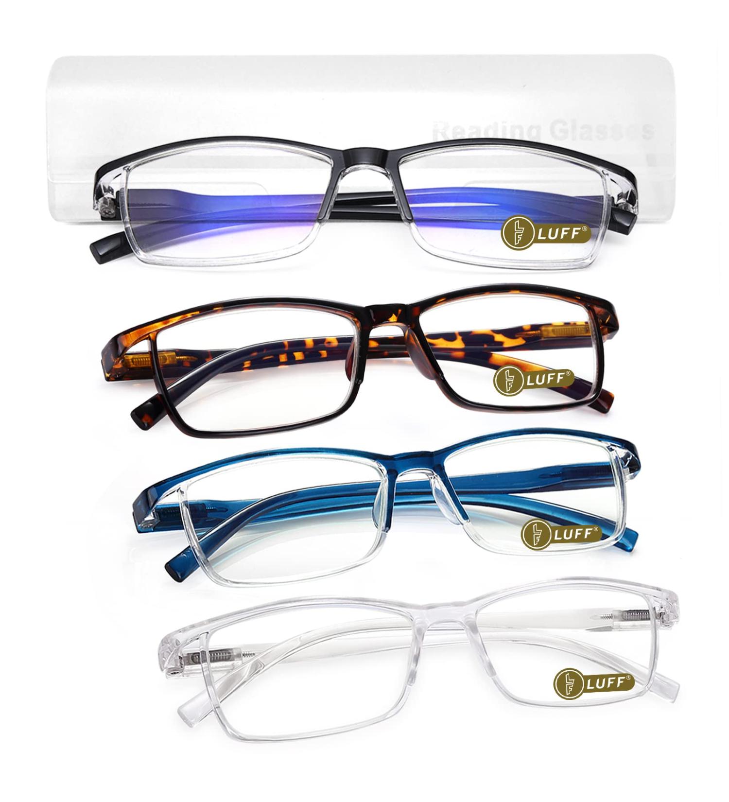 LUFF 4Pcs Anti-Blue Ray Reading Glasses | Portable Ultralight 3.75X Readers | Multicolor | International Shipping - Buy Online on GoSupps.com