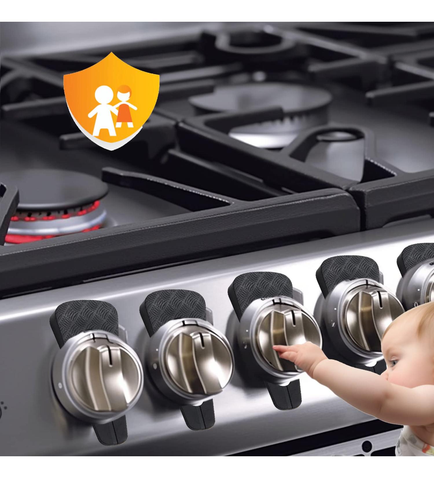 6 Pack Cuttable Gas Stove Knob Covers Locks - Baby-Proof Your Gas Cooktop with Easy-to-Use & Heat Resistant Locks - Buy Online on GoSupps.com