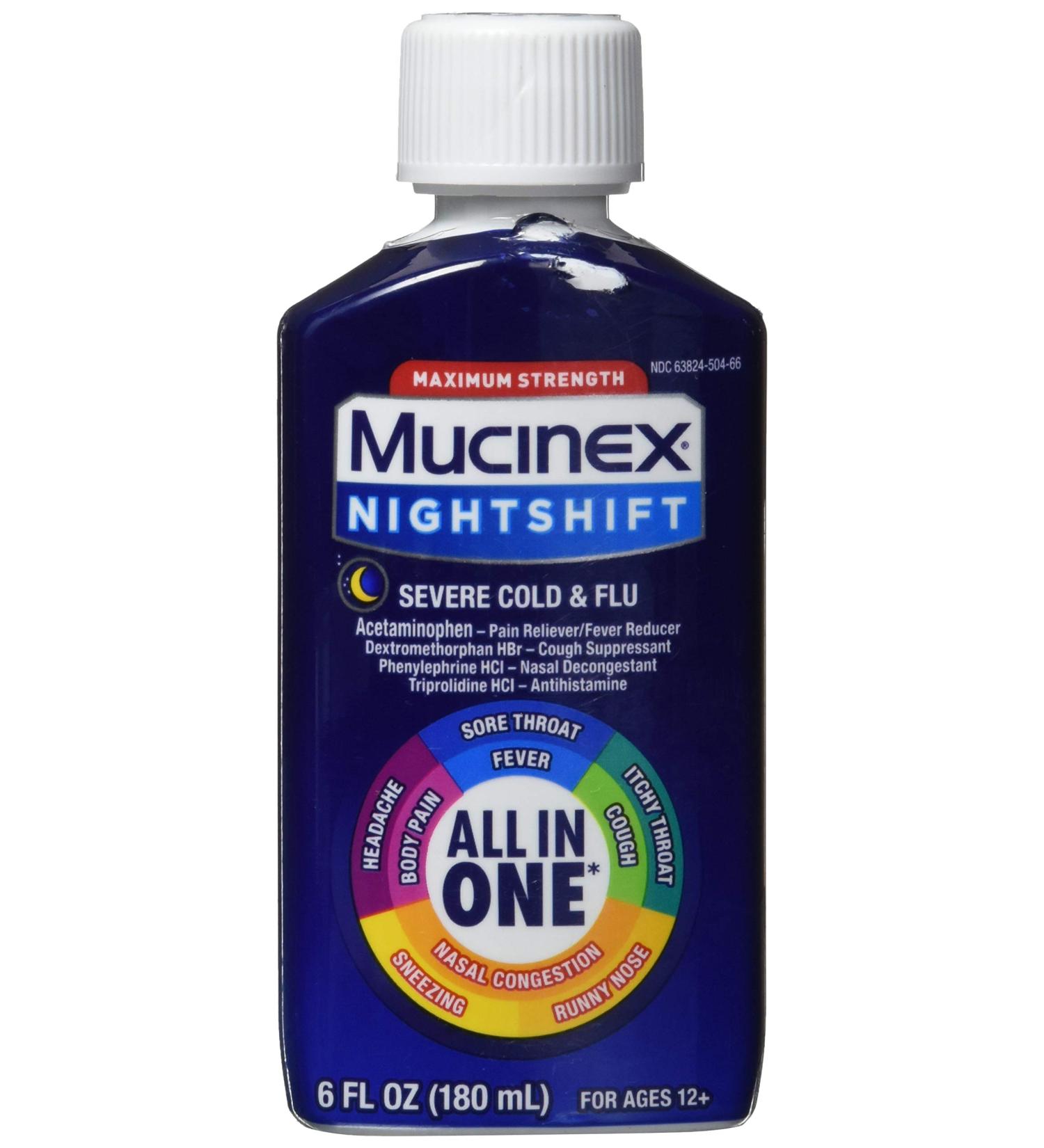 Mucinex Nightshift Severe Cold & Flu Relief 6 fl oz | Fast-Acting Formula - Buy Online on GoSupps.com