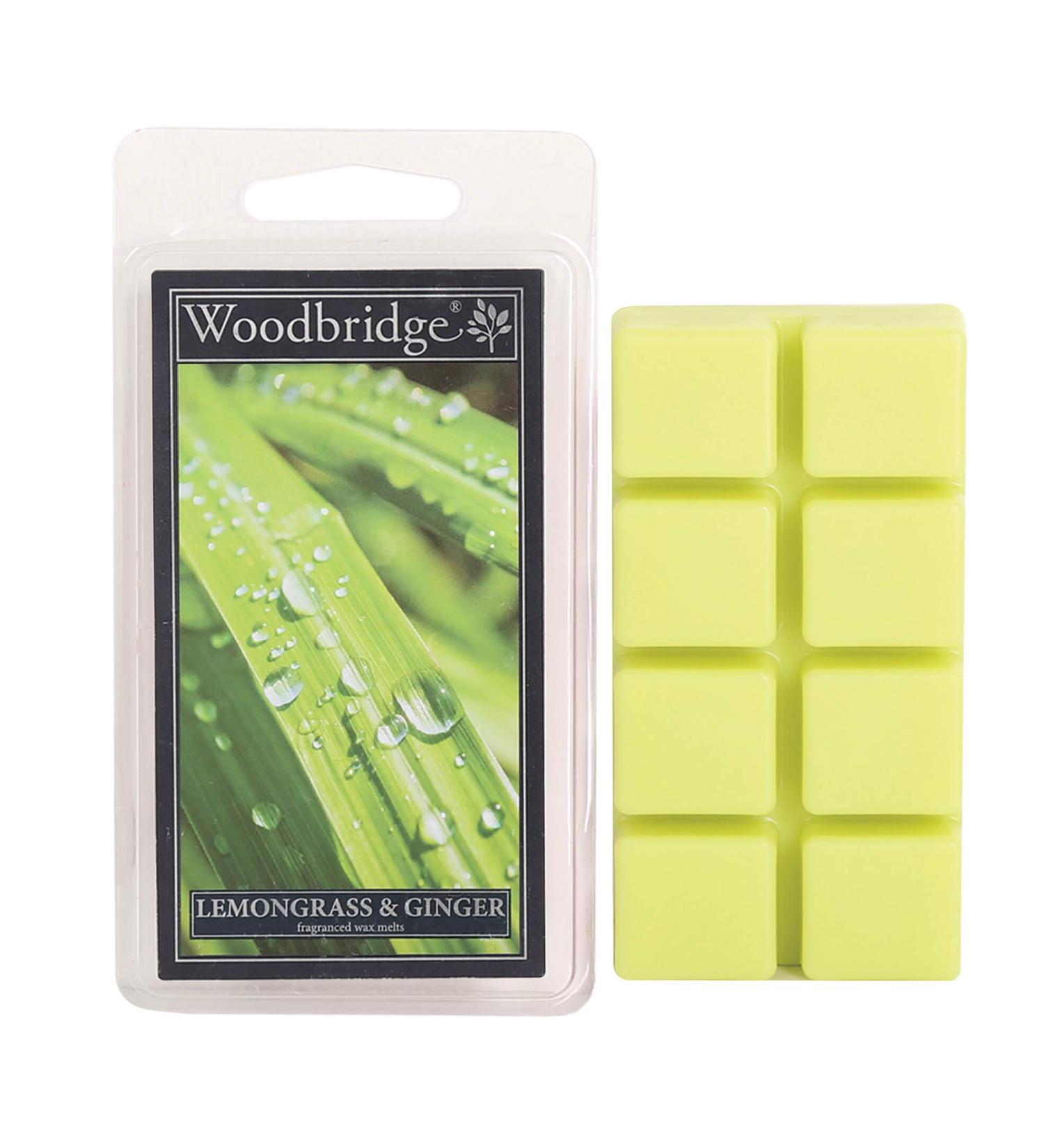 Woodbridge fragrance wax for fragrance lamp |Lemongrass Ginger |Fragrance wax lemon |8 Wax Melts for fragrance lamp |Room fragrance for aromatherapy |10h burning time per melt (68g) Lemongrass & Ginger