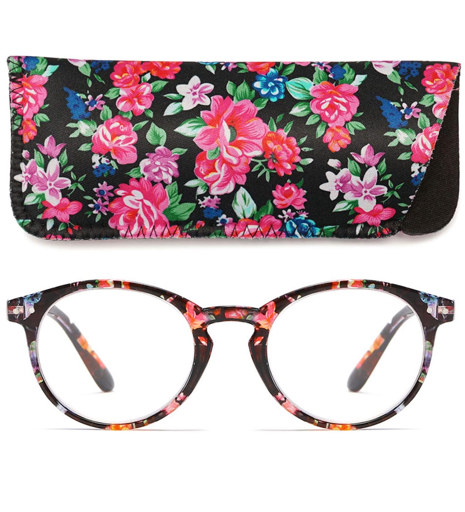Buy Magimodac Women's Oval Computer Reading Glasses - Floral Design 1.0 Diopters for Eye Comfort & Visual Aid - Buy Online on GoSupps.com